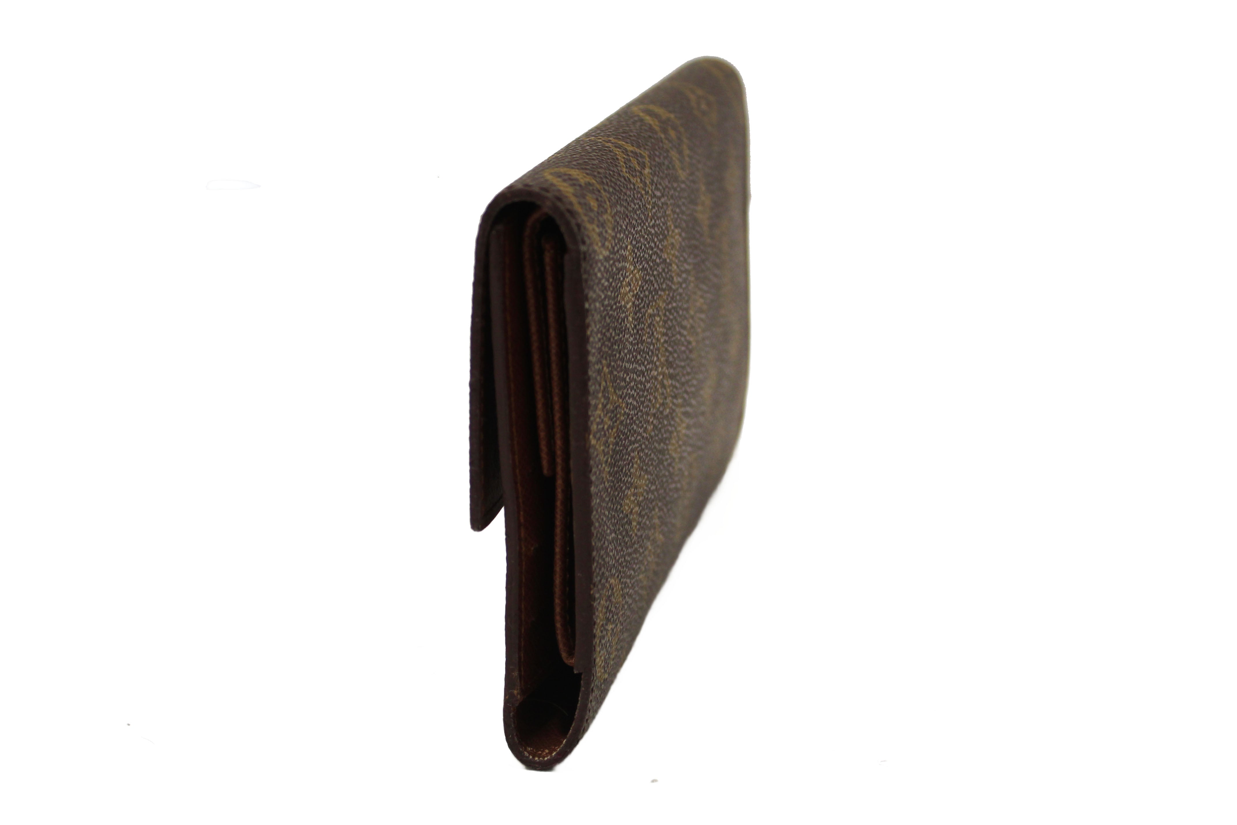 Authentic Louis Vuitton Vintage Classic Monogram Canvas PTI Long Flap Wallet