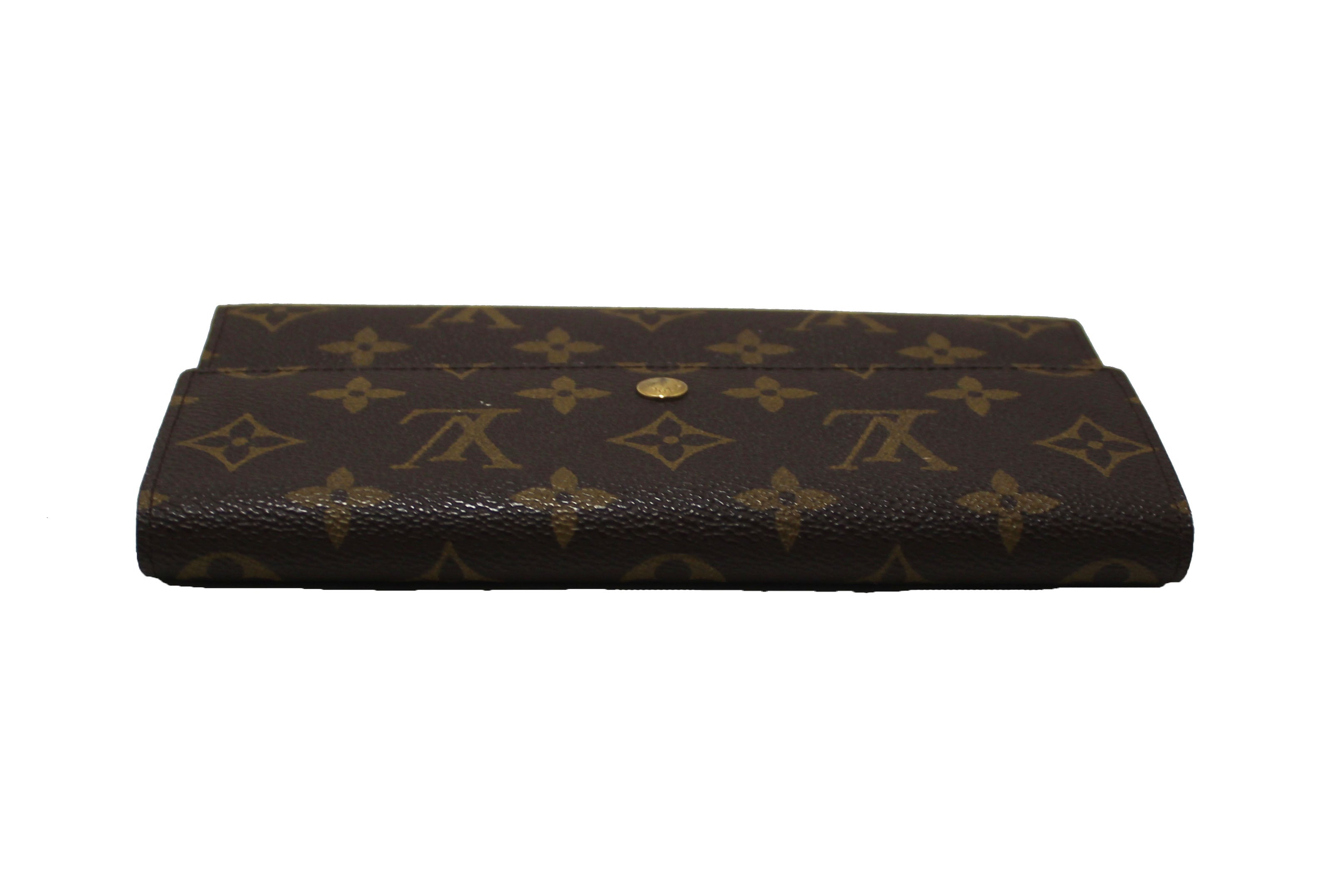 Authentic Louis Vuitton Vintage Classic Monogram Canvas PTI Long Flap Wallet