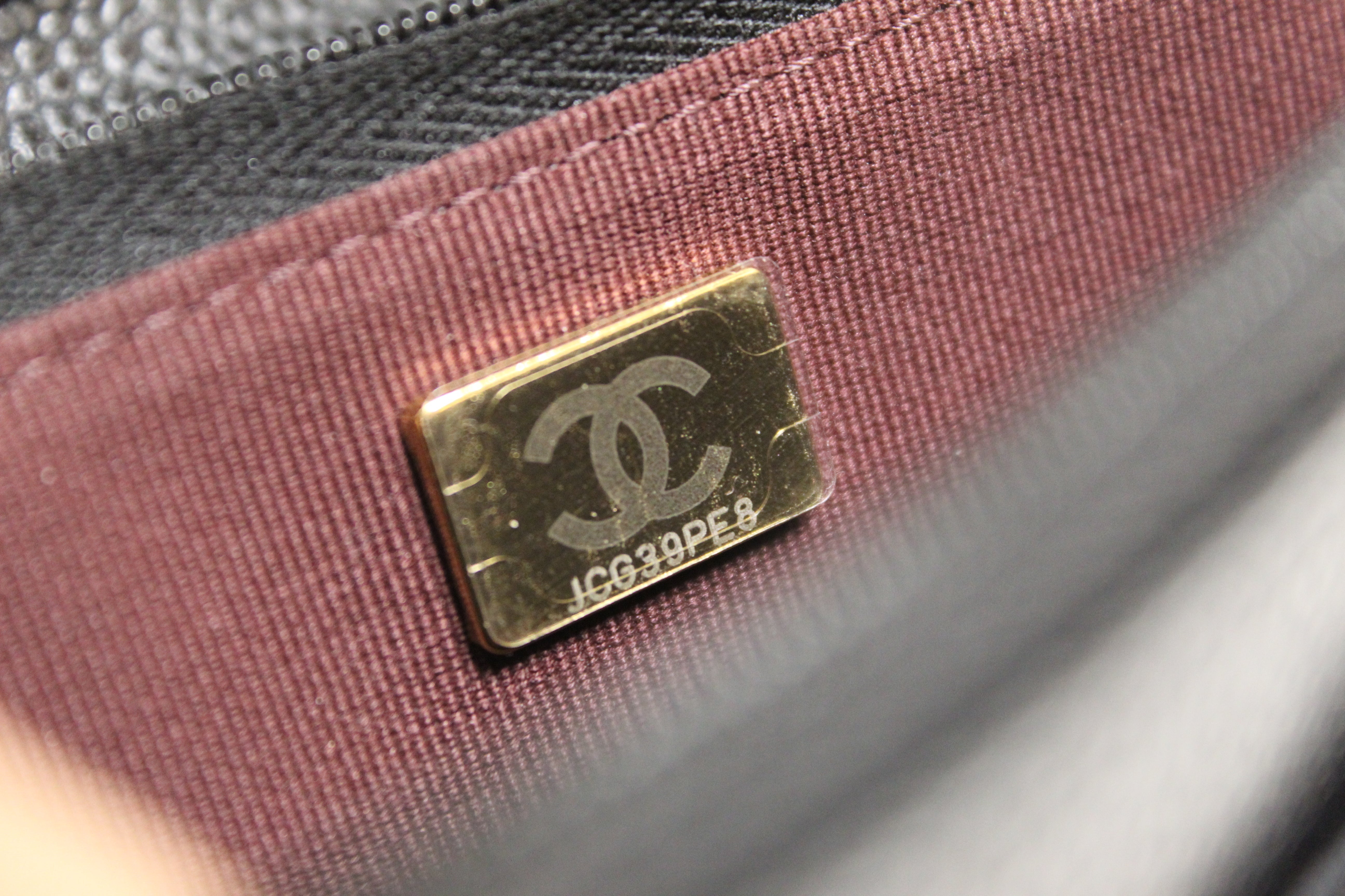 Authentic Chanel Black Quilted Caviar Leather Wallet On Chain WOC Messenger Bag