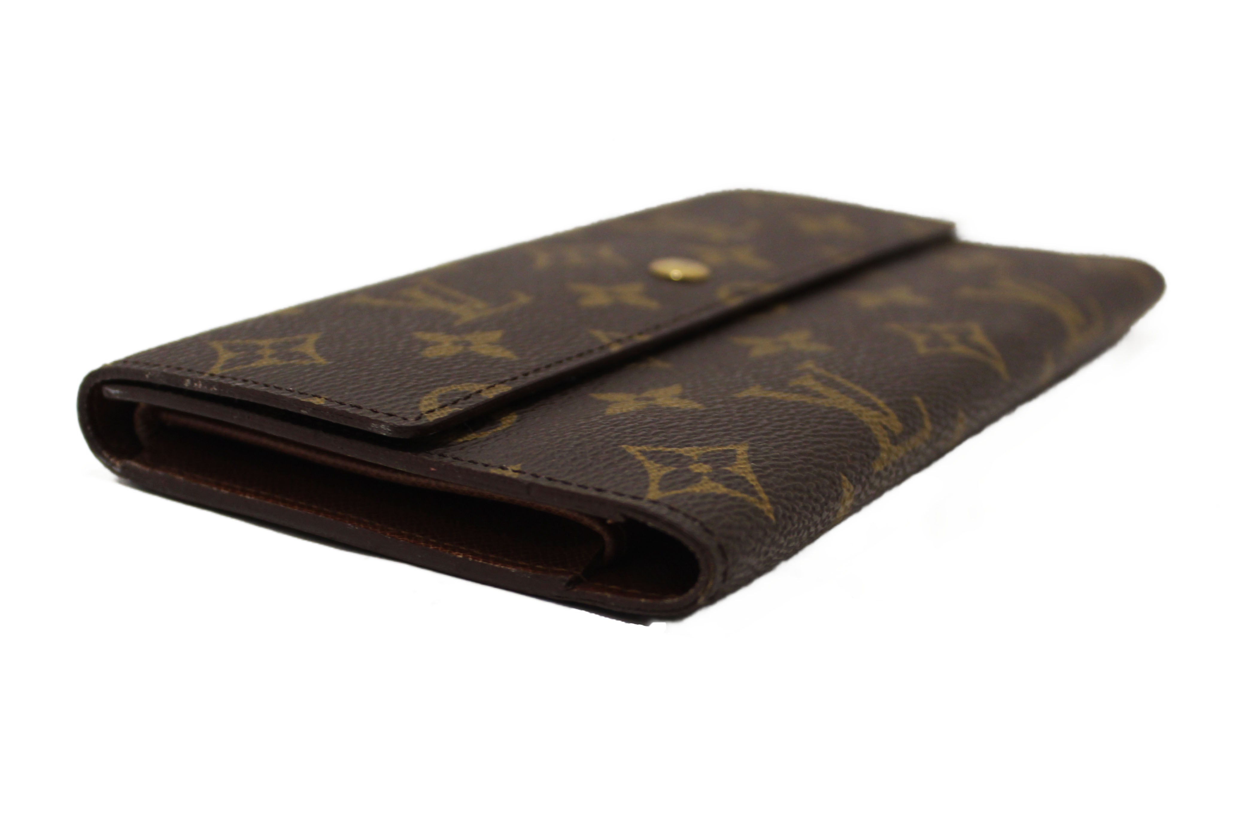 Authentic Louis Vuitton Vintage Classic Monogram Canvas PTI Long Flap Wallet