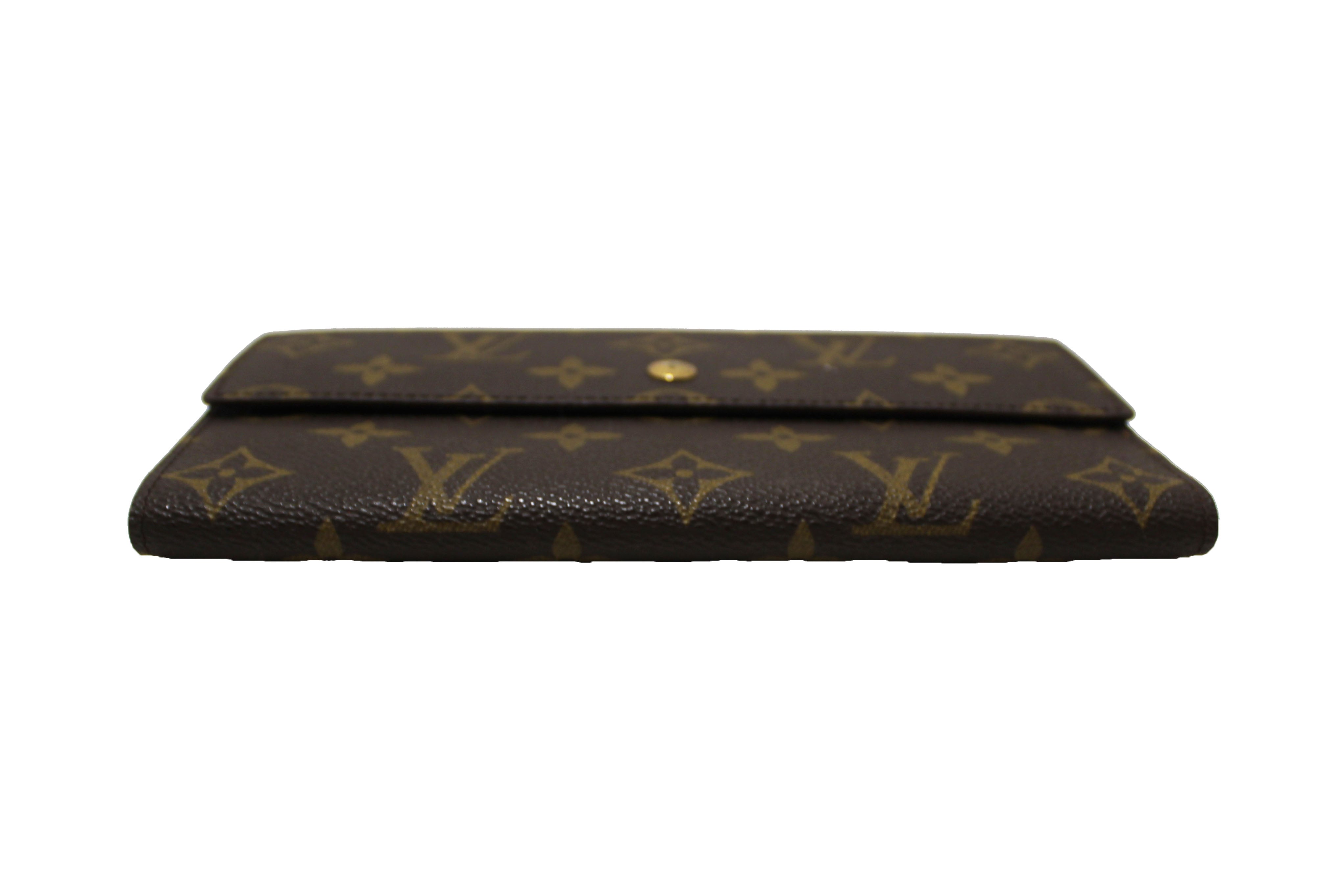 Authentic Louis Vuitton Vintage Classic Monogram Canvas PTI Long Flap Wallet