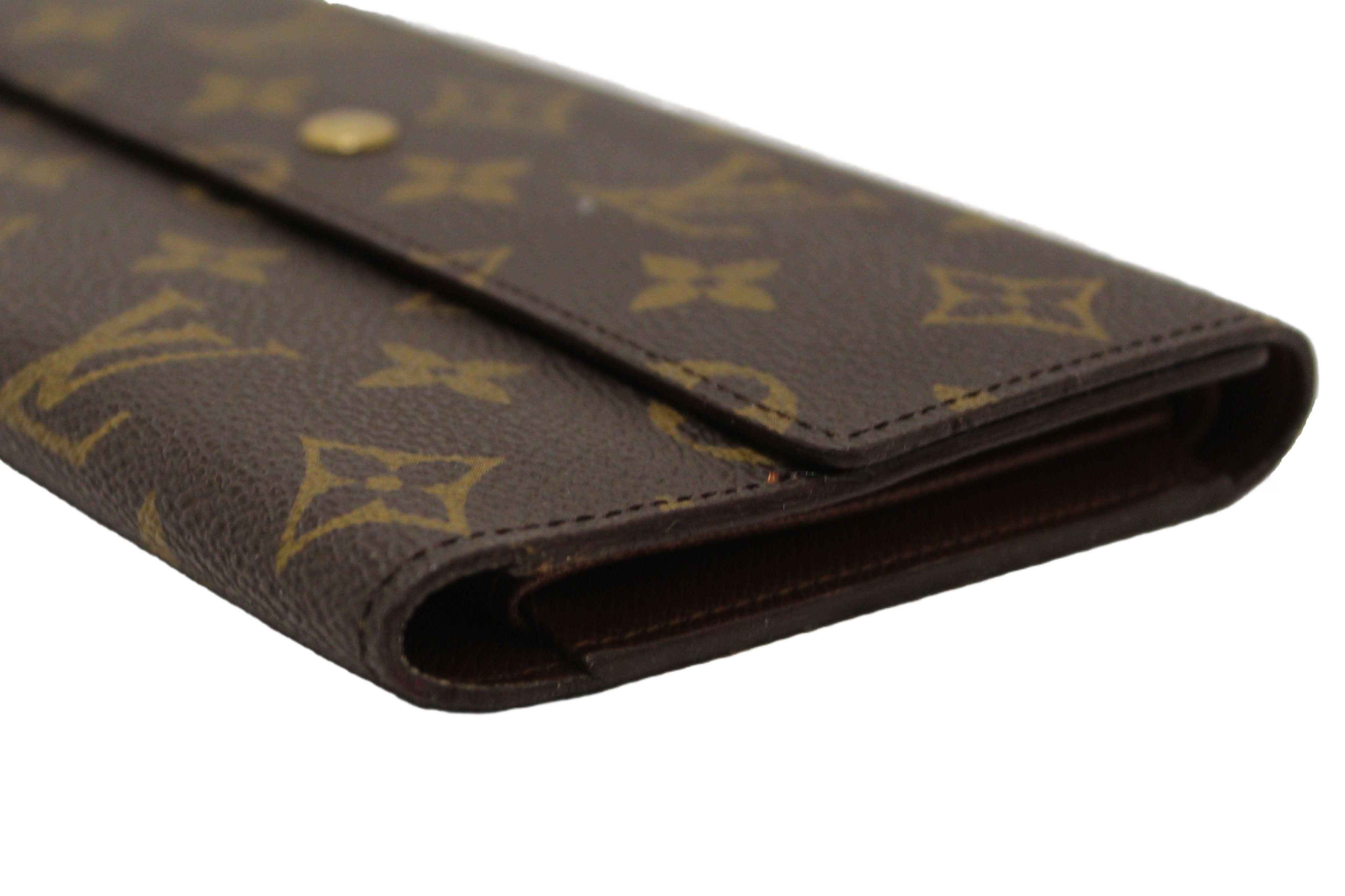 Authentic Louis Vuitton Vintage Classic Monogram Canvas PTI Long Flap Wallet