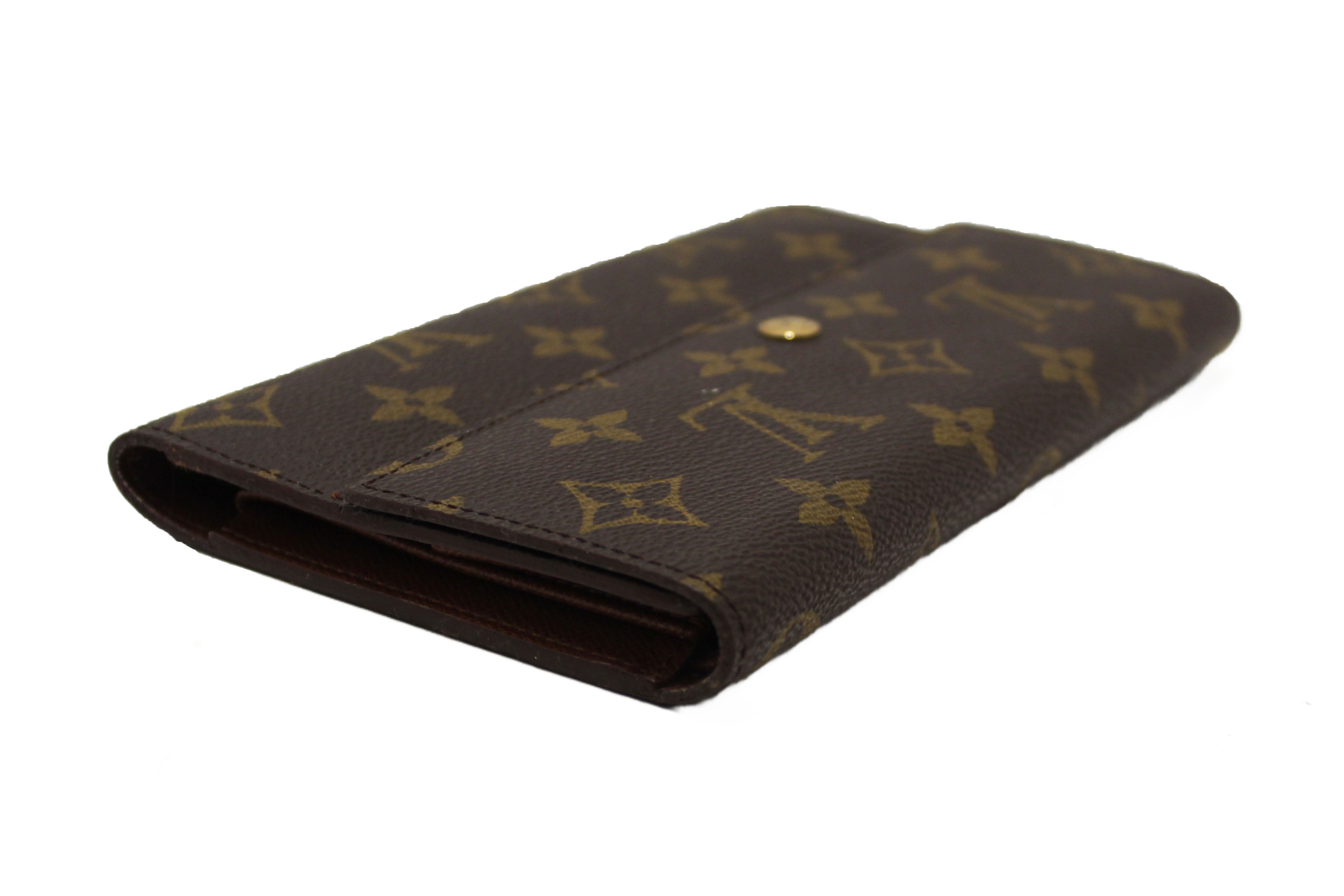 Authentic Louis Vuitton Vintage Classic Monogram Canvas PTI Long Flap Wallet