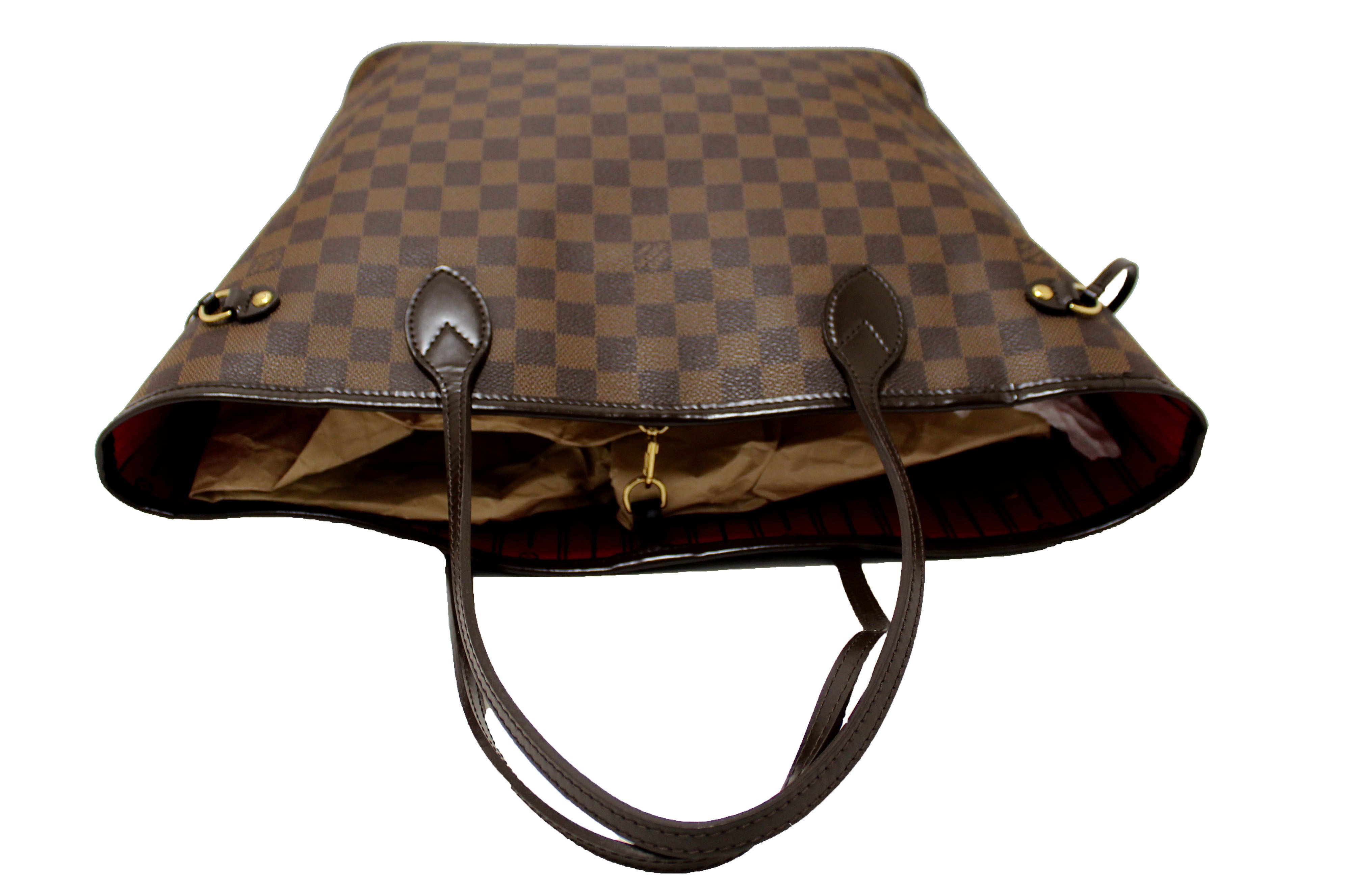 Authentic Louis Vuitton Damier Ebene Neverfull MM Shoulder Bag