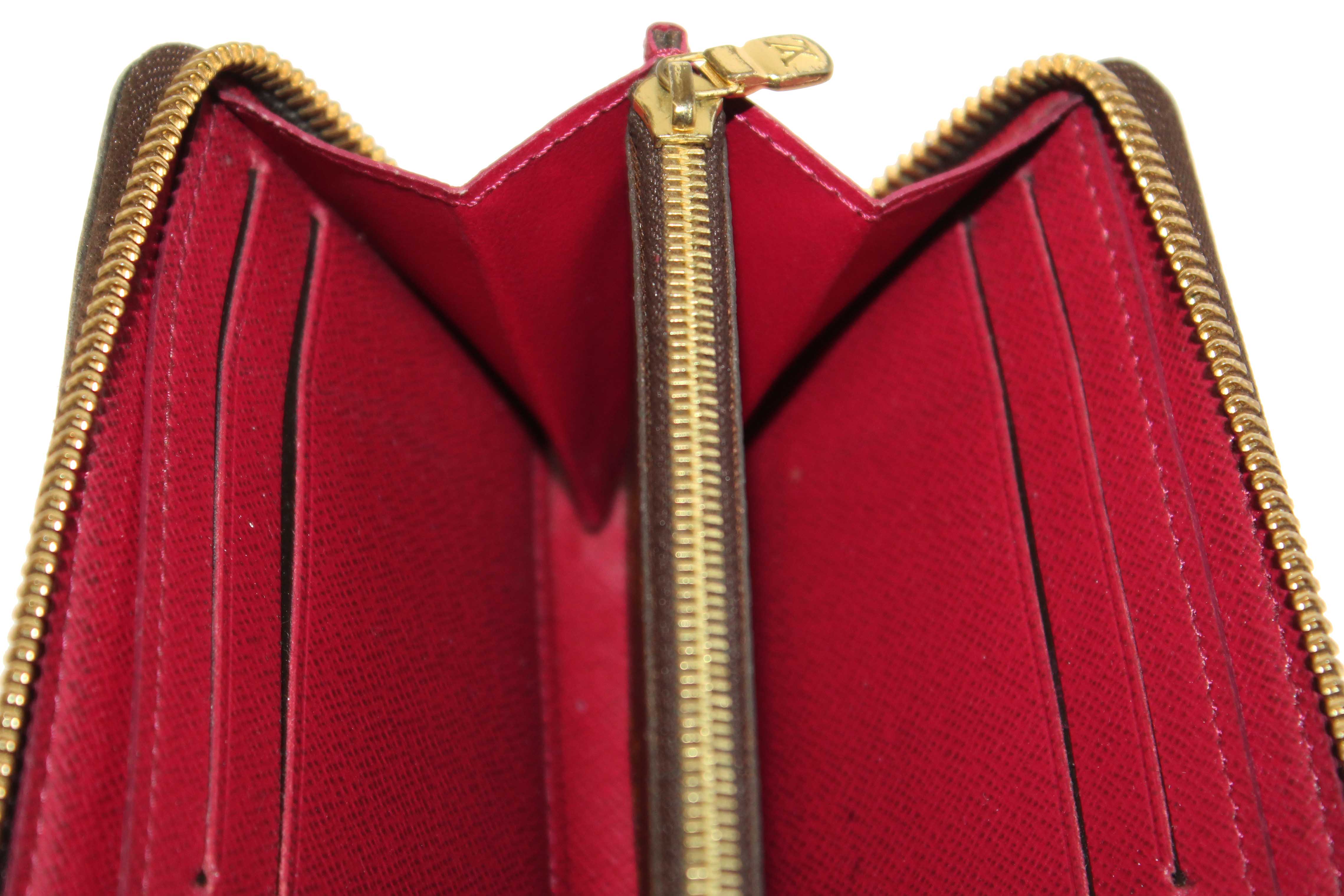 Authentic Louis Vuitton Classic Monogram Fuchsia Clemence Wallet