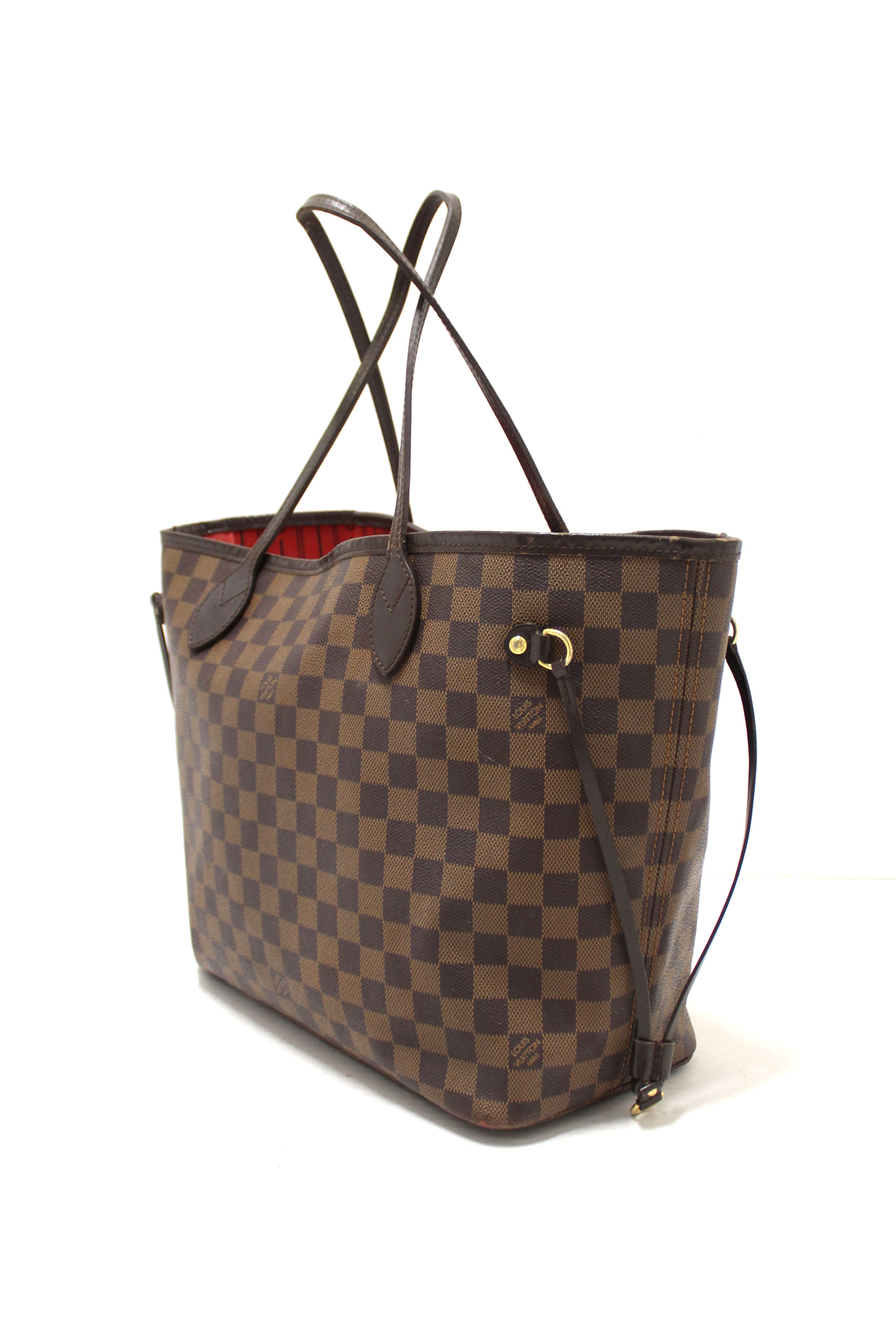 Authentic Louis Vuitton Damier Canvas Neverfull MM Shoulder Tote Bag