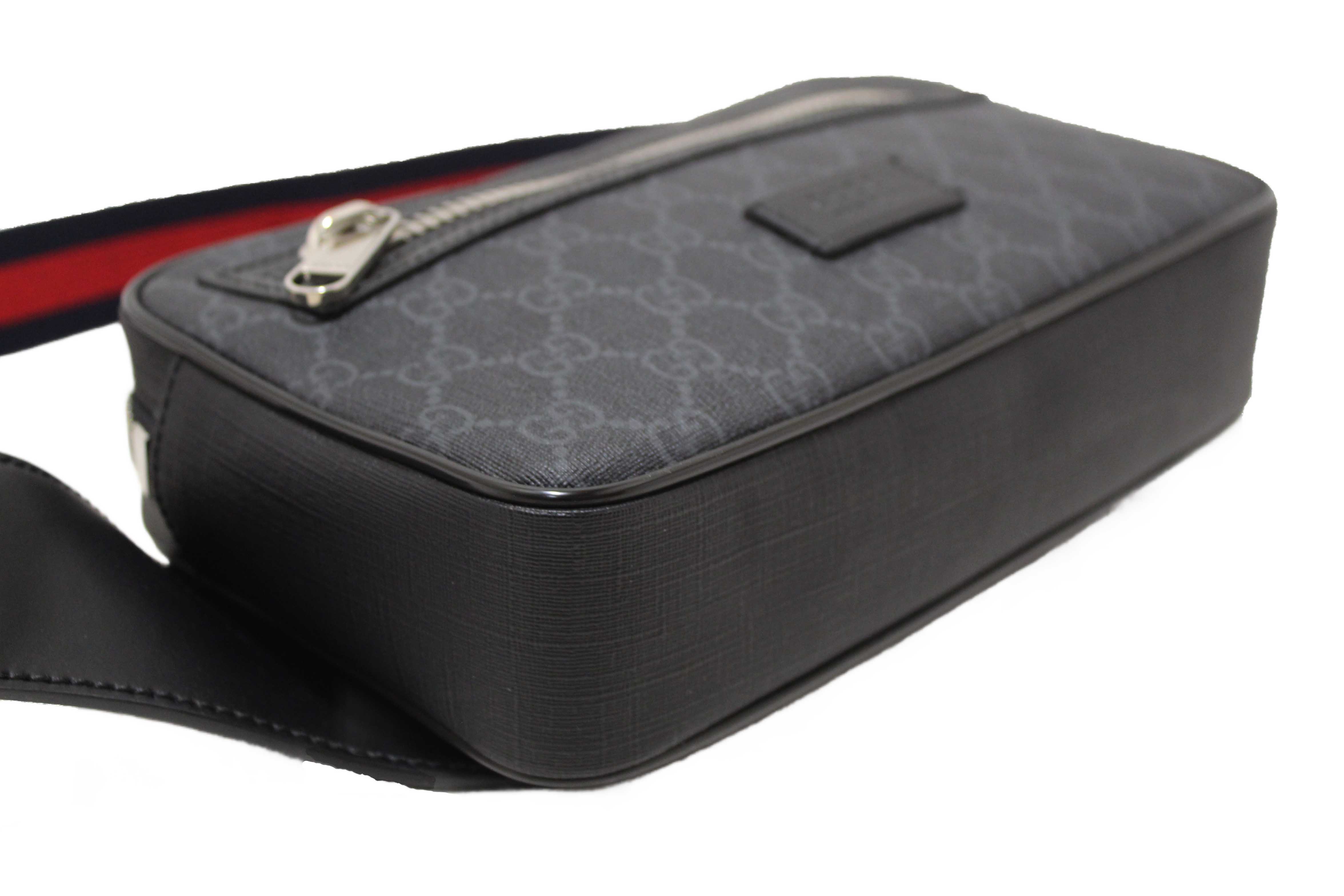 Authentic Gucci Black GG Supreme Belt Bag 474298