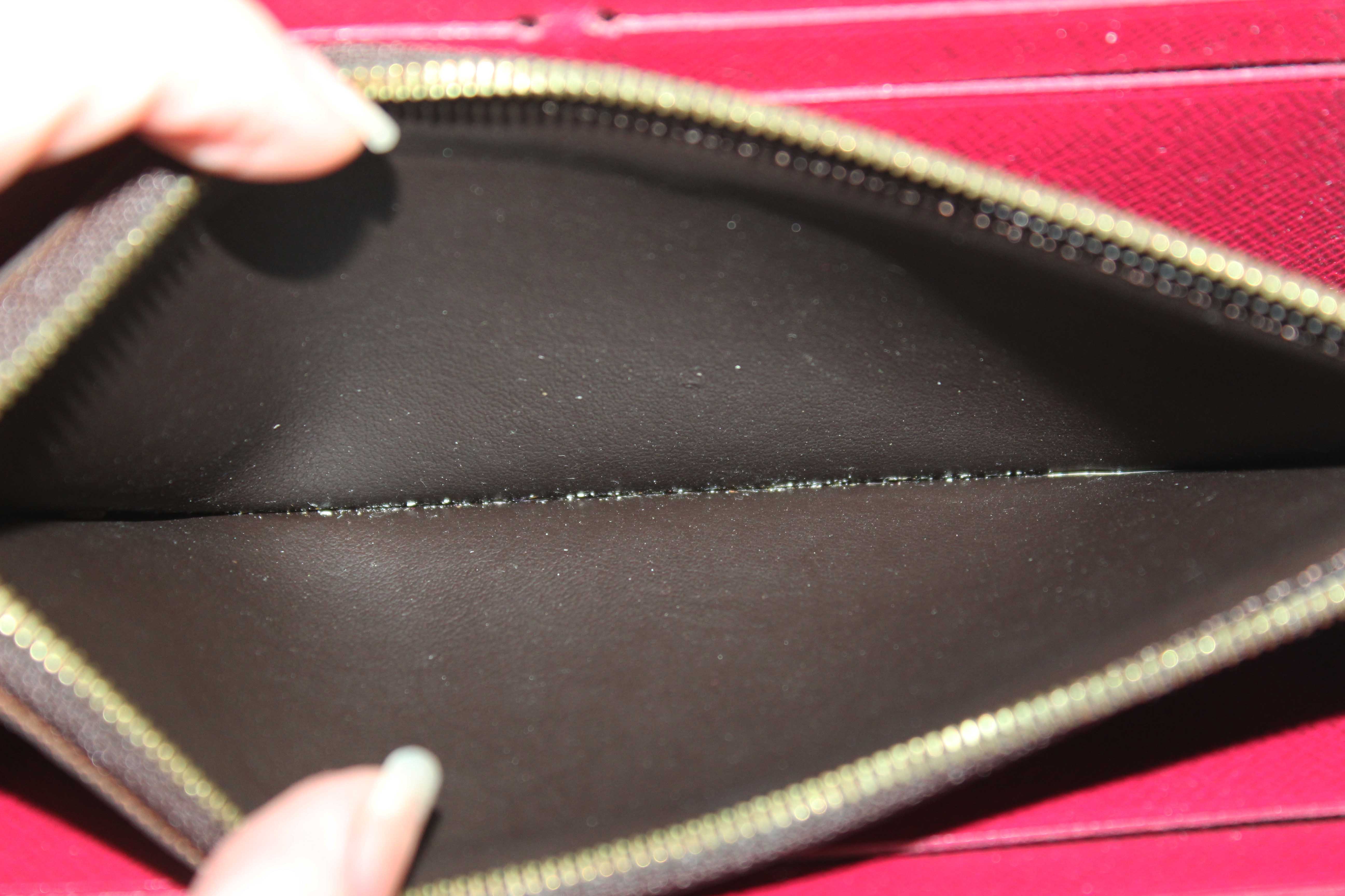 Authentic Louis Vuitton Classic Monogram Fuchsia Clemence Wallet