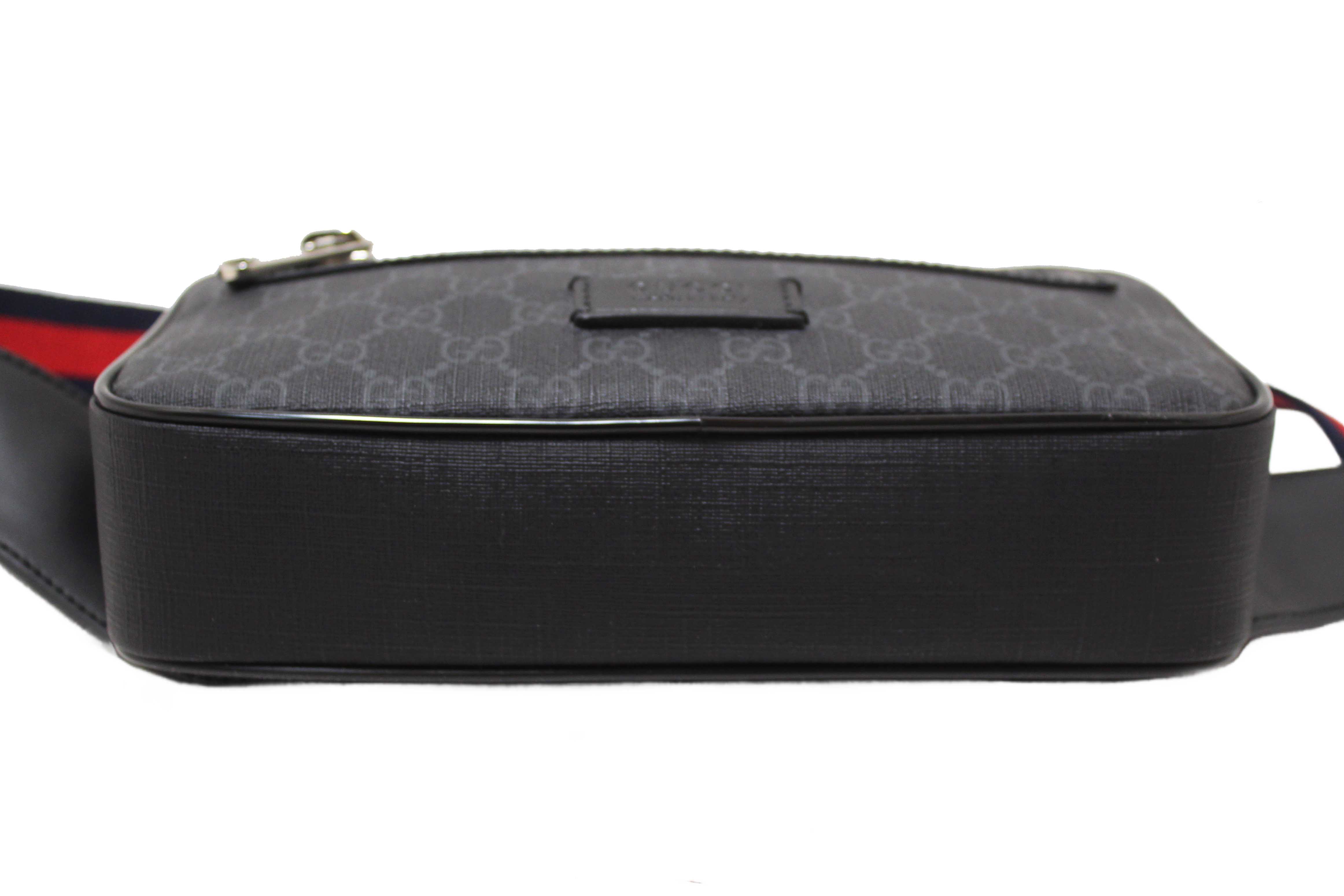 Authentic Gucci Black GG Supreme Belt Bag 474298