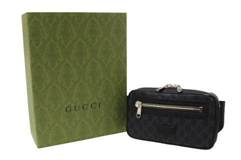 Authentic Gucci Black GG Supreme Belt Bag 474298