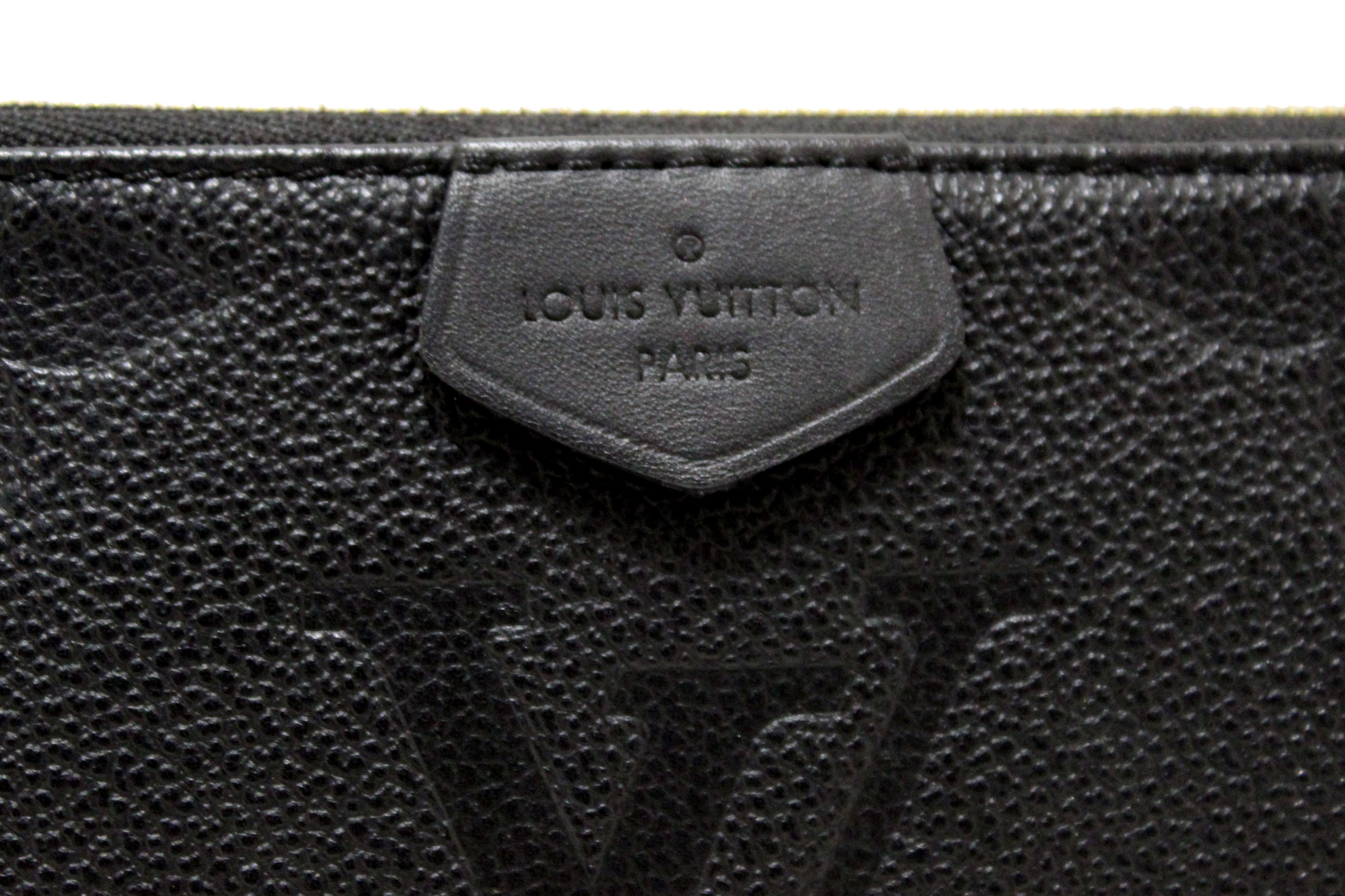 Authentic Louis Vuitton Black Monogram Empreinte Leather Pochette Shoulder Bag