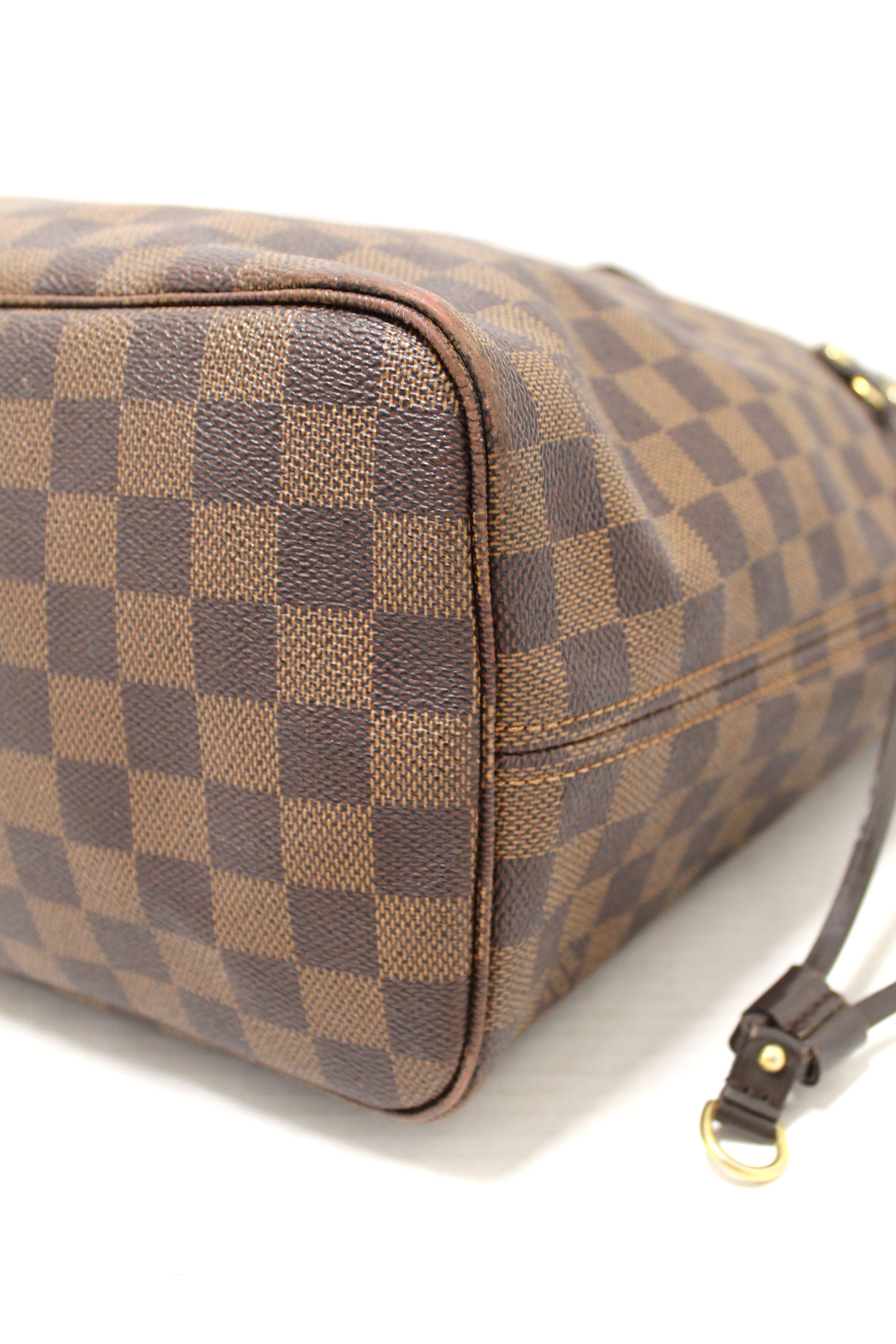 Authentic Louis Vuitton Damier Canvas Neverfull MM Shoulder Tote Bag