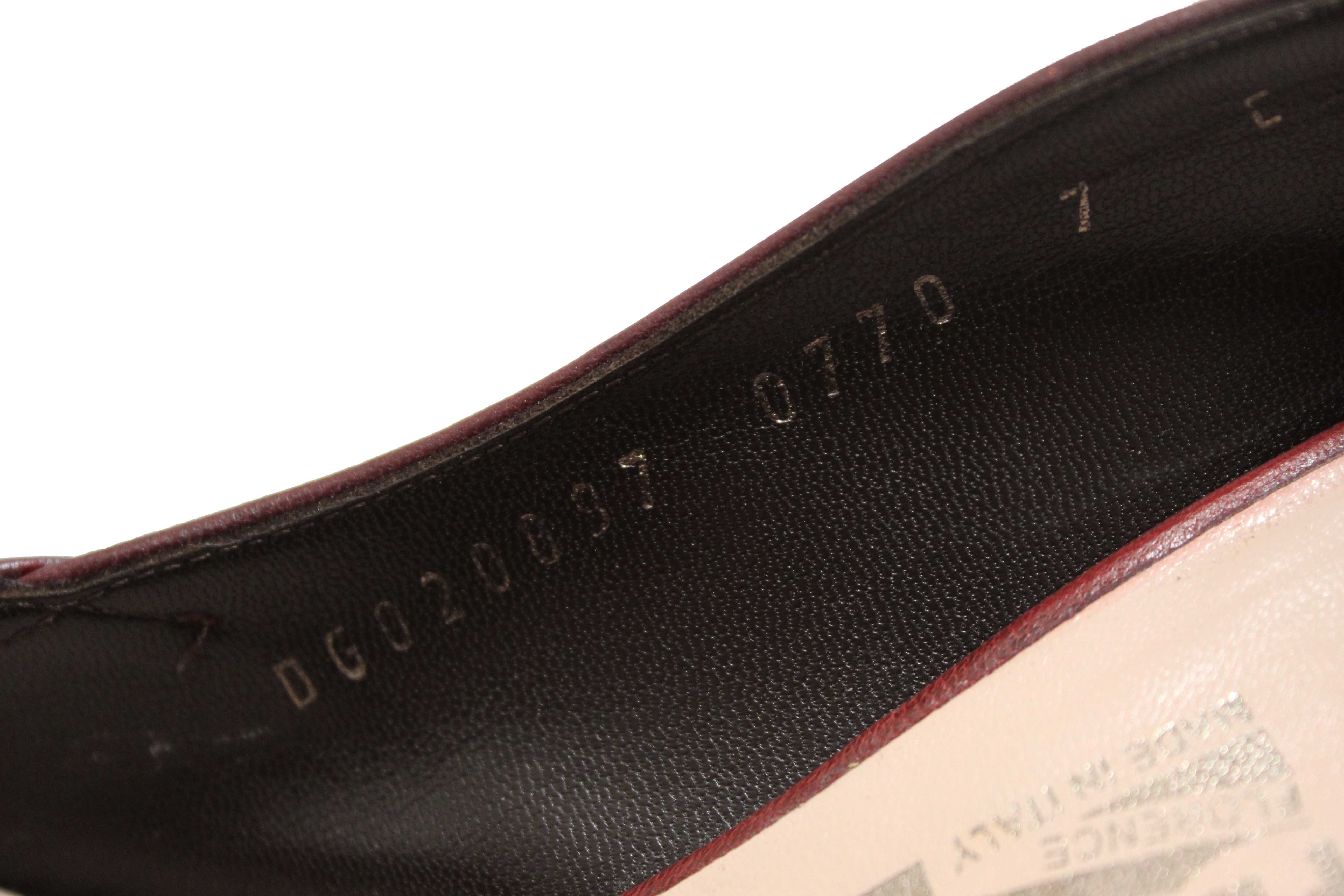 Authentic Salvatore Ferragamo Burgandy Leather Matilde Pointed Pumps Size 7C