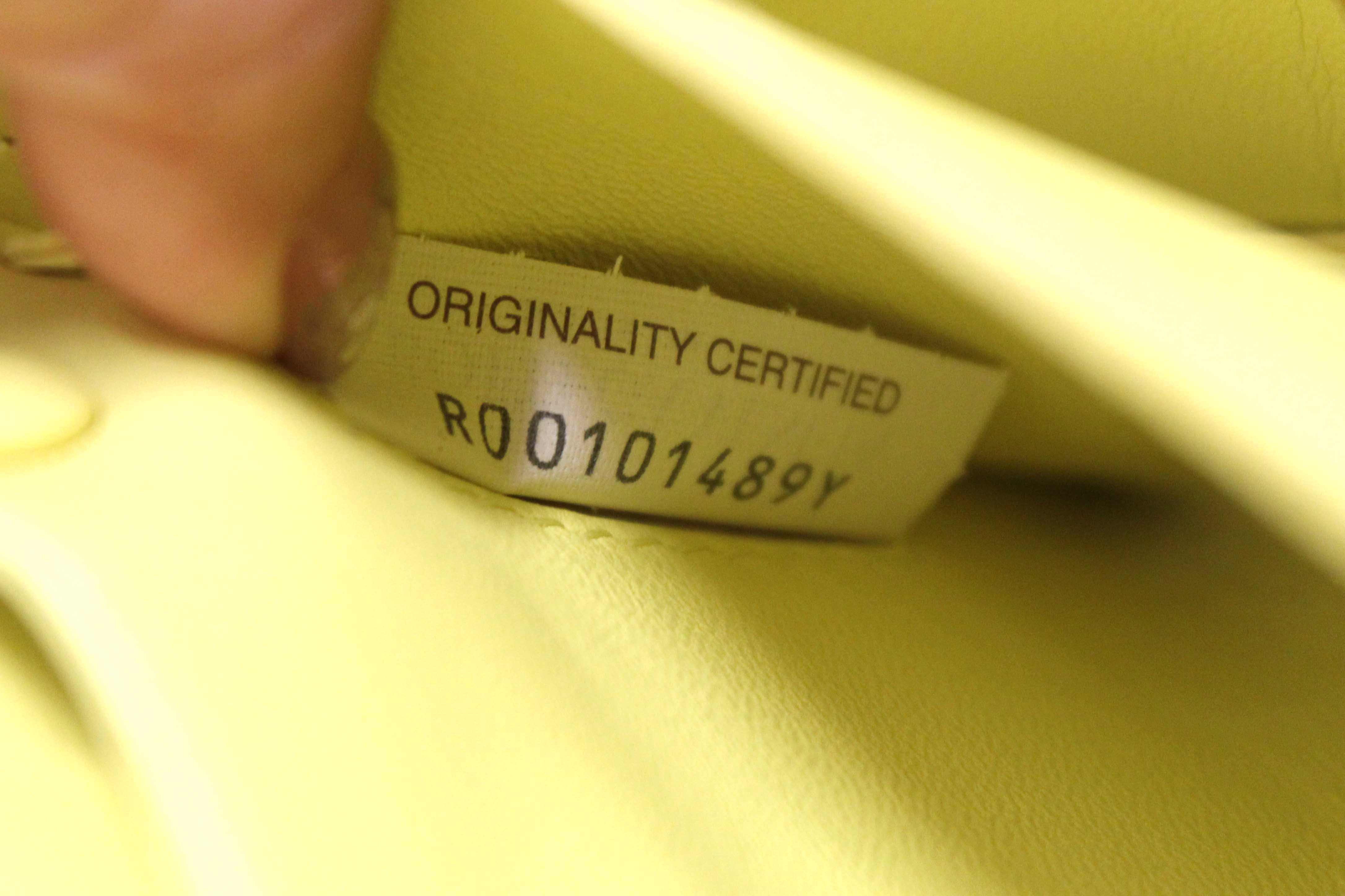 Authentic Bottega Veneta Yellow Intreccio Lambskin Leather Small Cassette Crossbody Bag