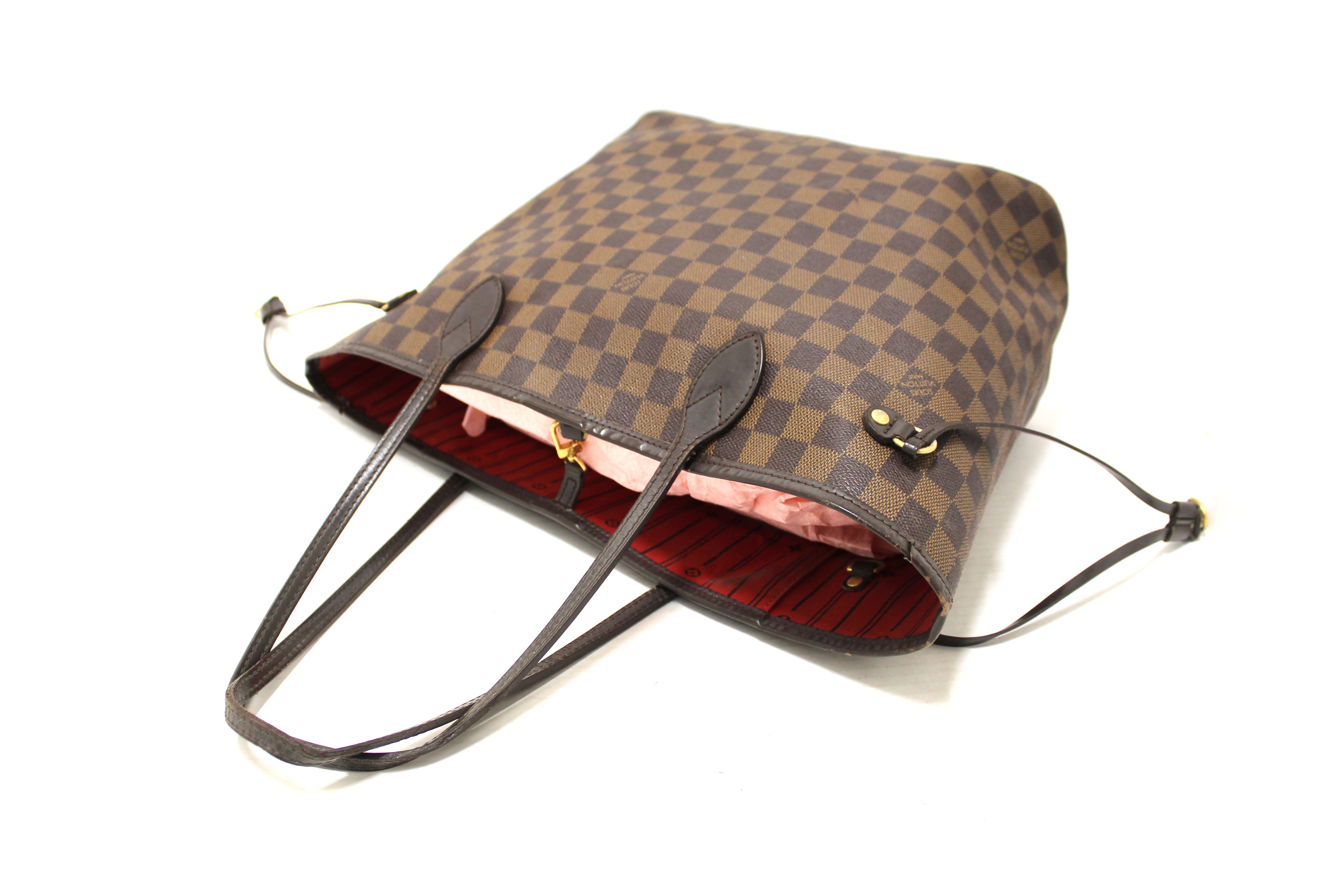 Authentic Louis Vuitton Damier Canvas Neverfull MM Shoulder Tote Bag