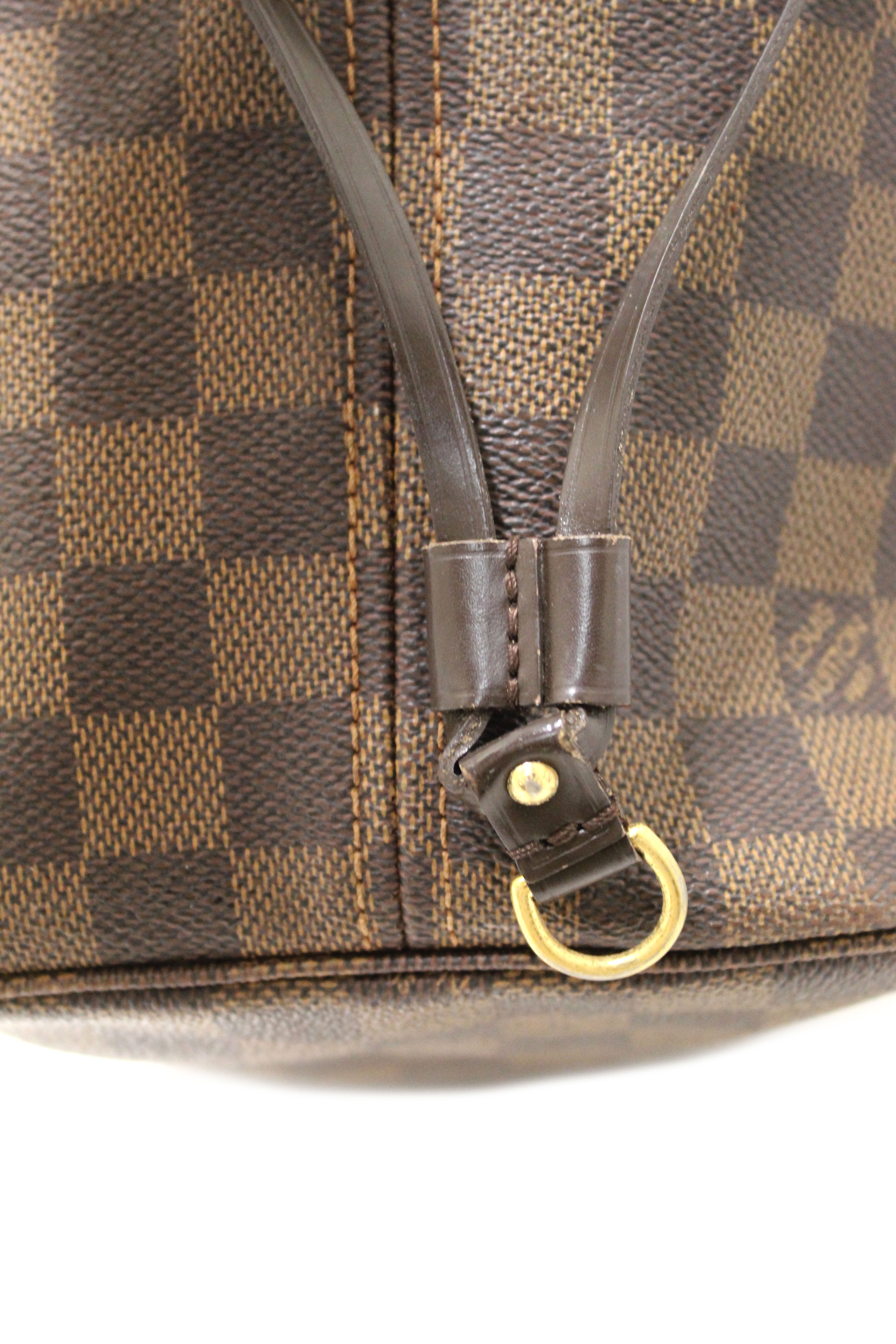 Authentic Louis Vuitton Damier Canvas Neverfull MM Shoulder Tote Bag