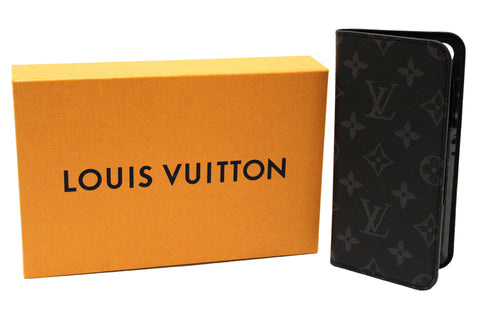 Authentic Louis Vuitton Monogram Eclipse iPhone 8 Max Folio Case