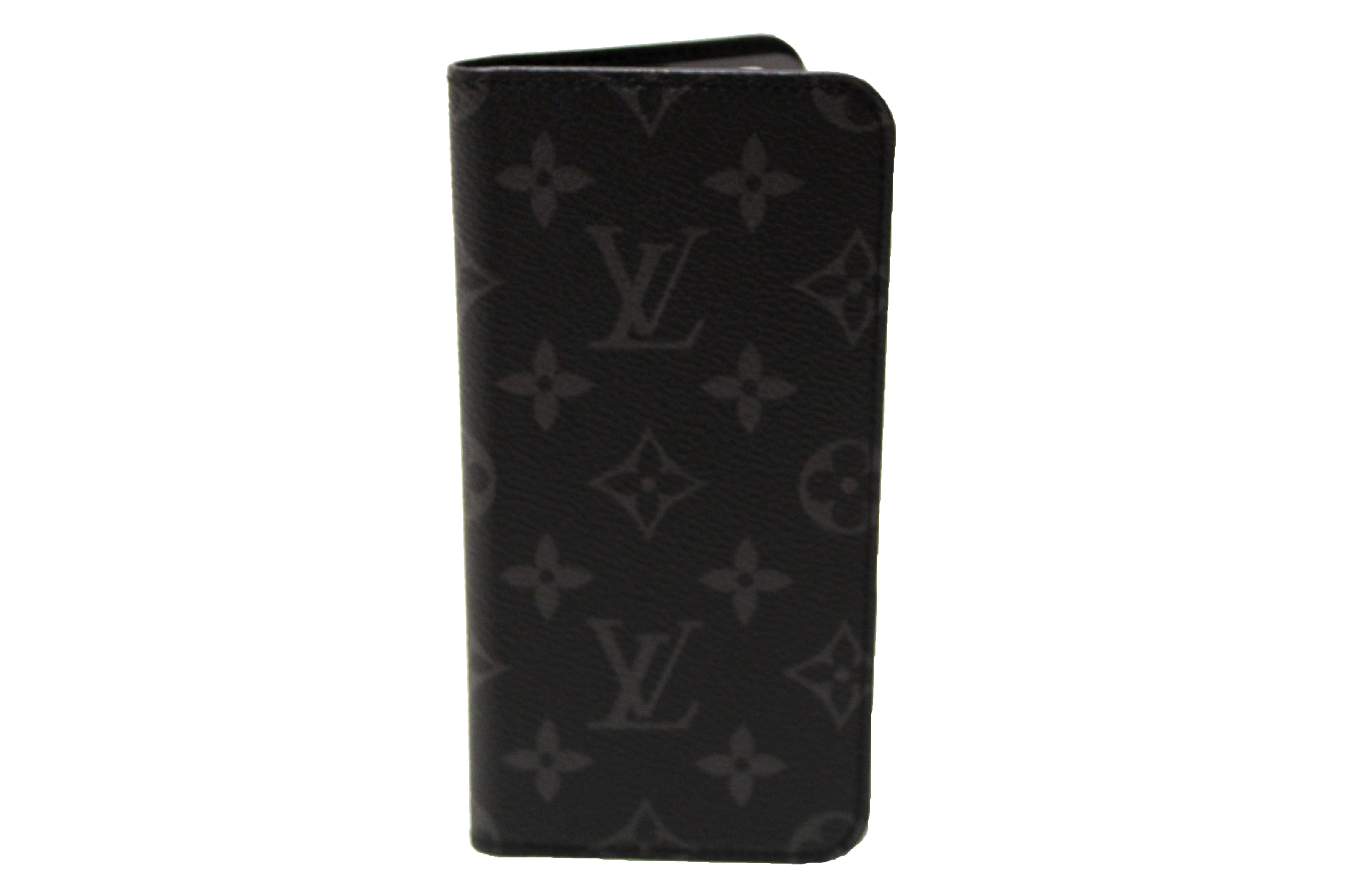 Authentic Louis Vuitton Monogram Eclipse iPhone 8 Max Folio Case