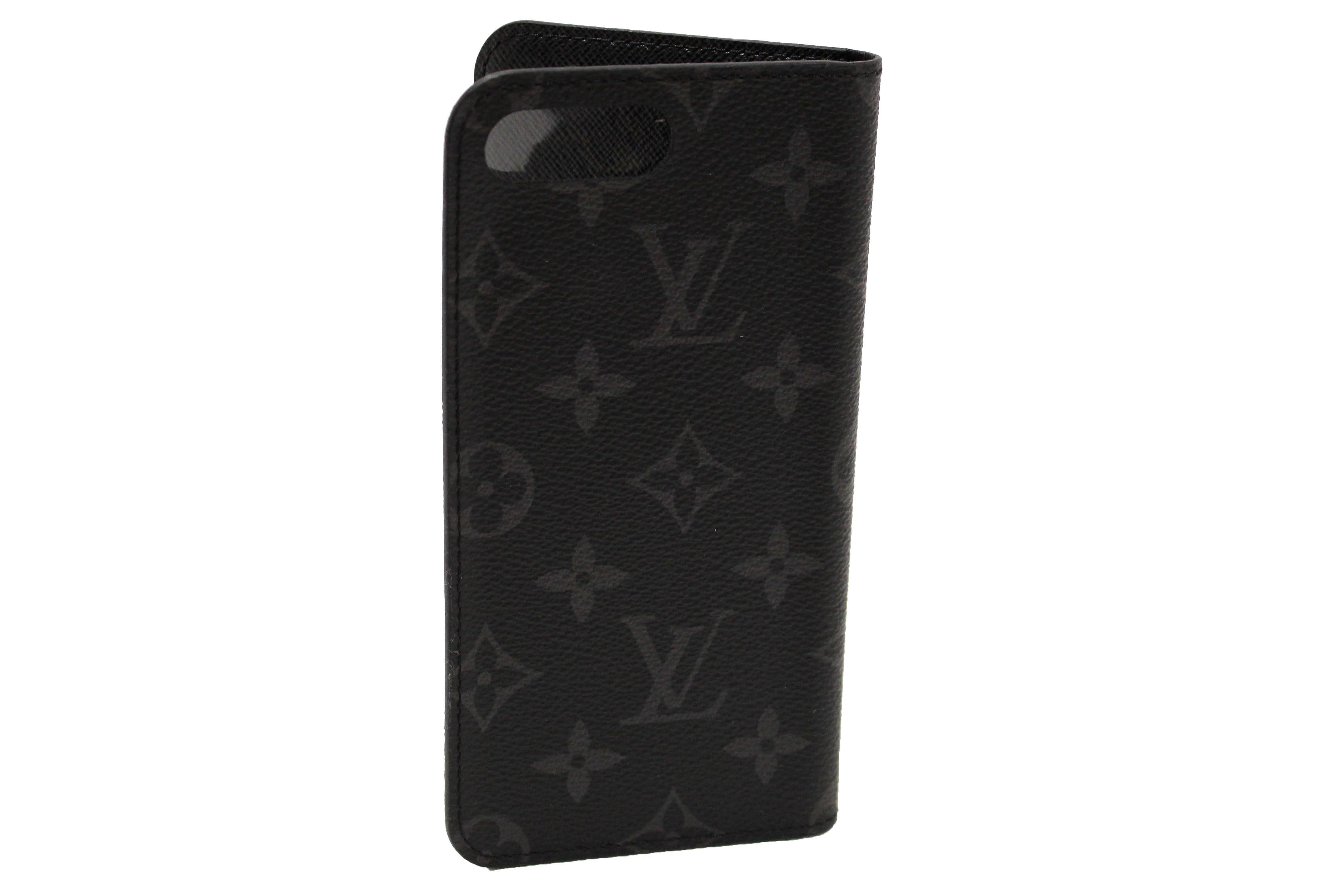 Authentic Louis Vuitton Monogram Eclipse iPhone 8 Max Folio Case