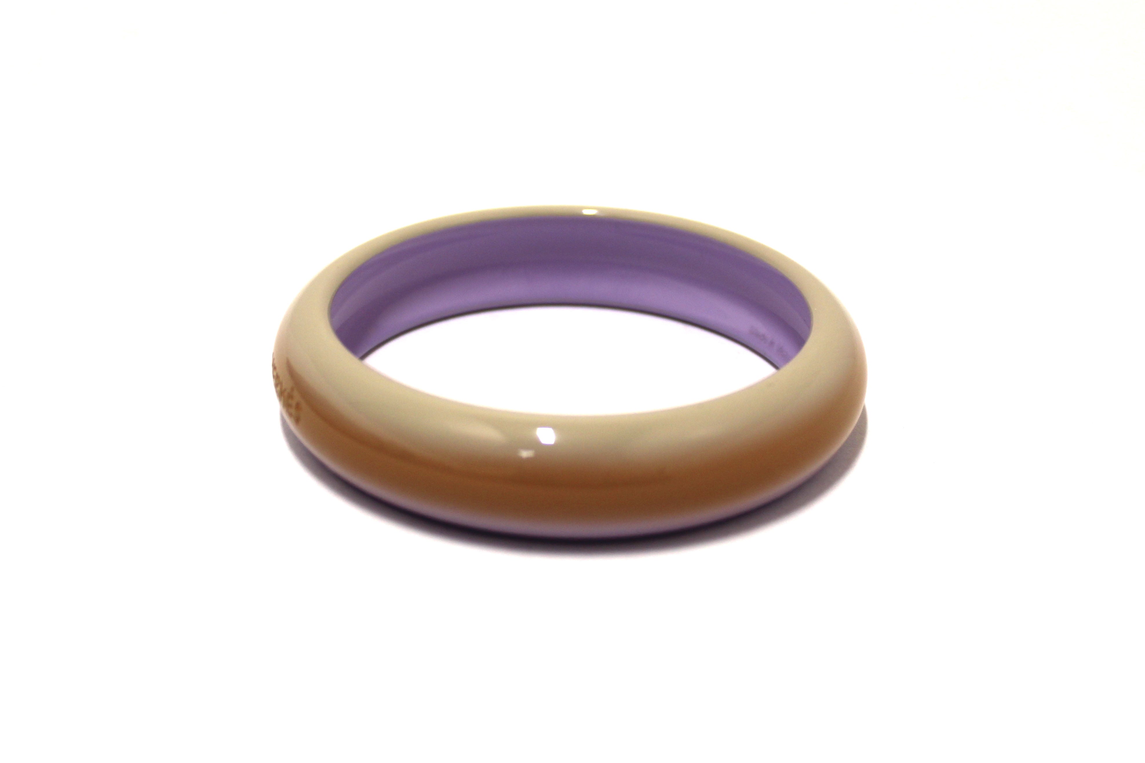 Authentic Hermes Lacquered Wood Fusion Lilac Bangle Bracelet