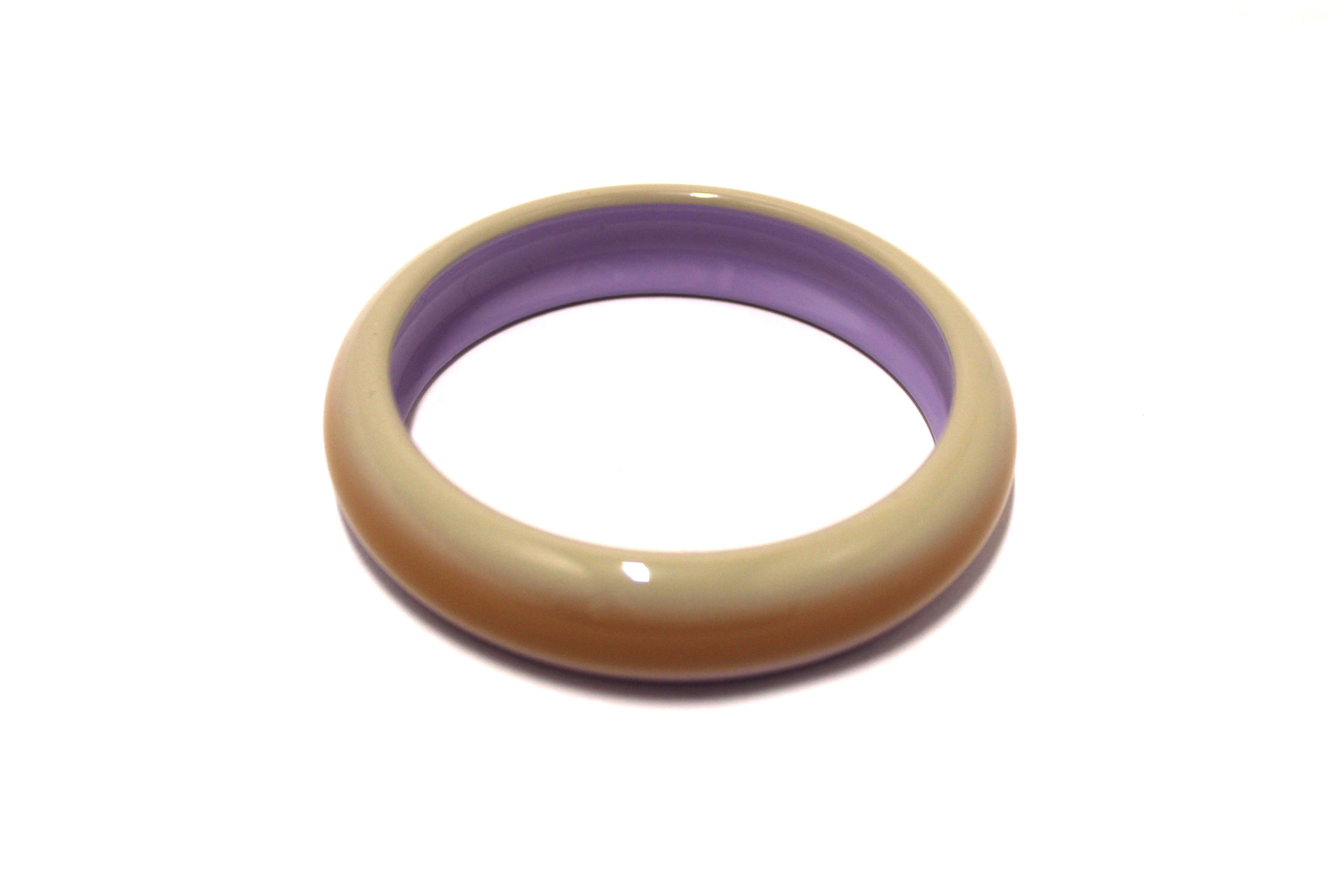 Authentic Hermes Lacquered Wood Fusion Lilac Bangle Bracelet