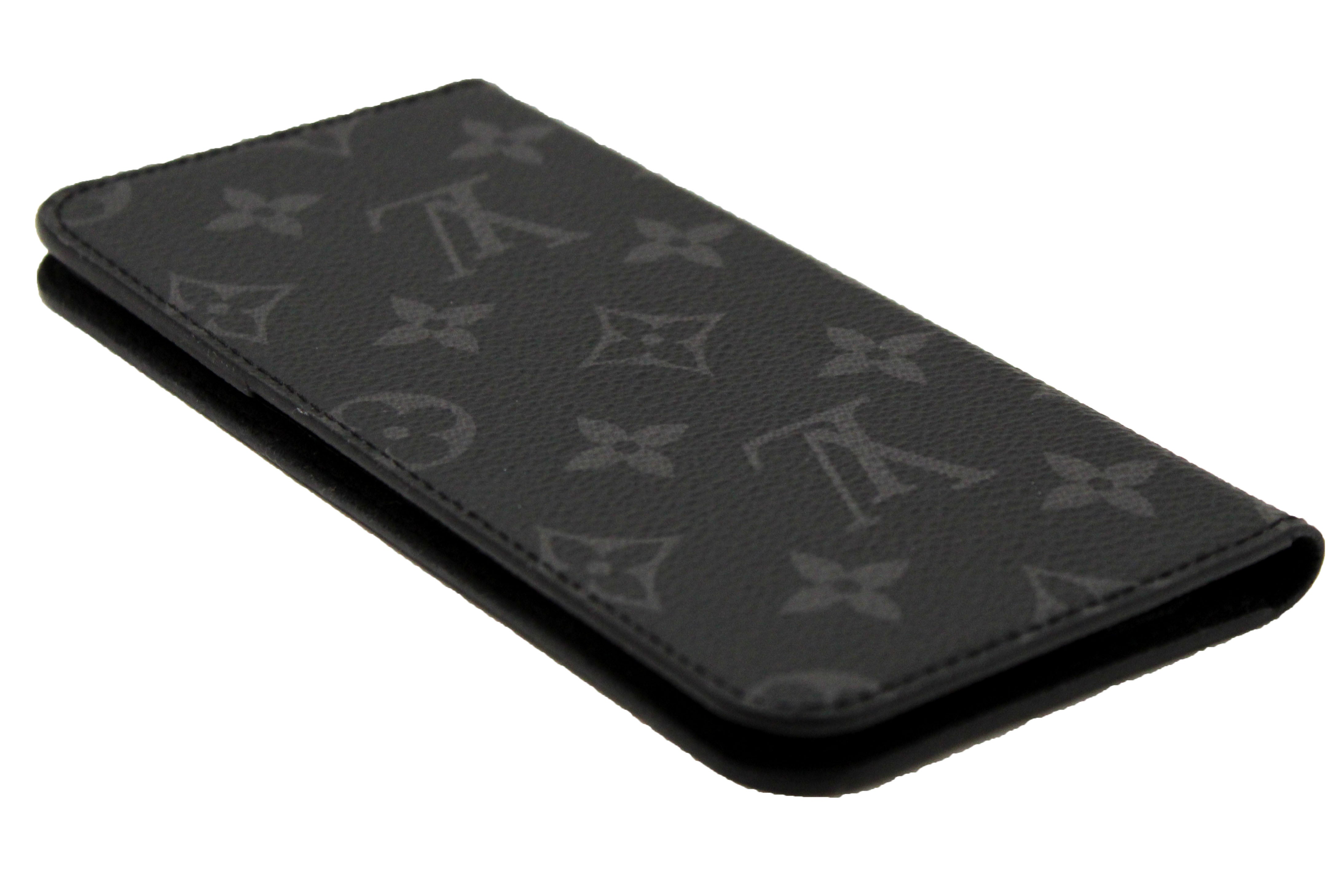 Authentic Louis Vuitton Monogram Eclipse iPhone 8 Max Folio Case