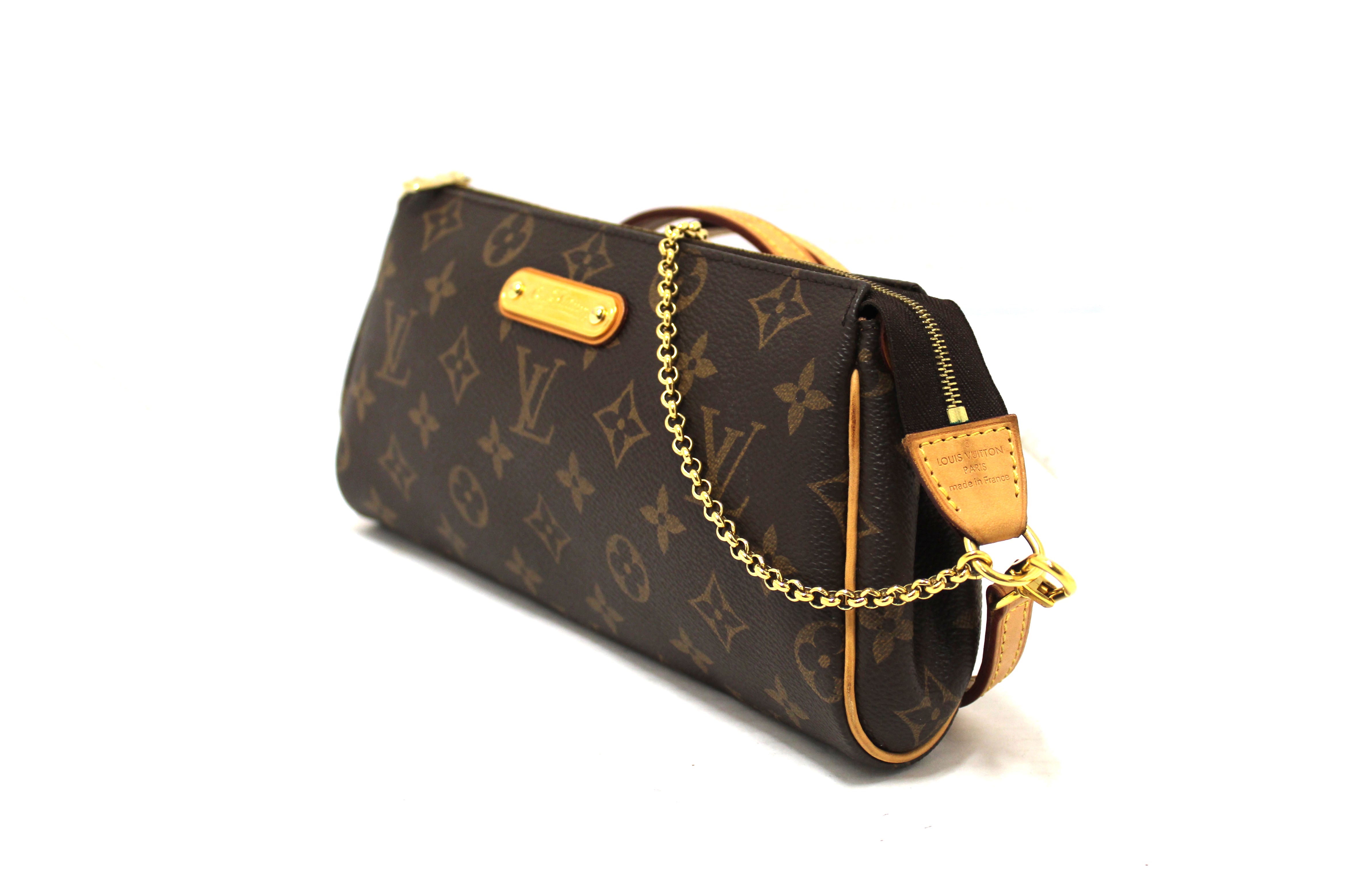 Authentic Louis Vuitton Classic Monogram Eva Clutch Shoulder Bag