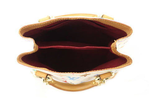 Authentic Louis Vuitton White Multicolore Monogram Audra Handbag