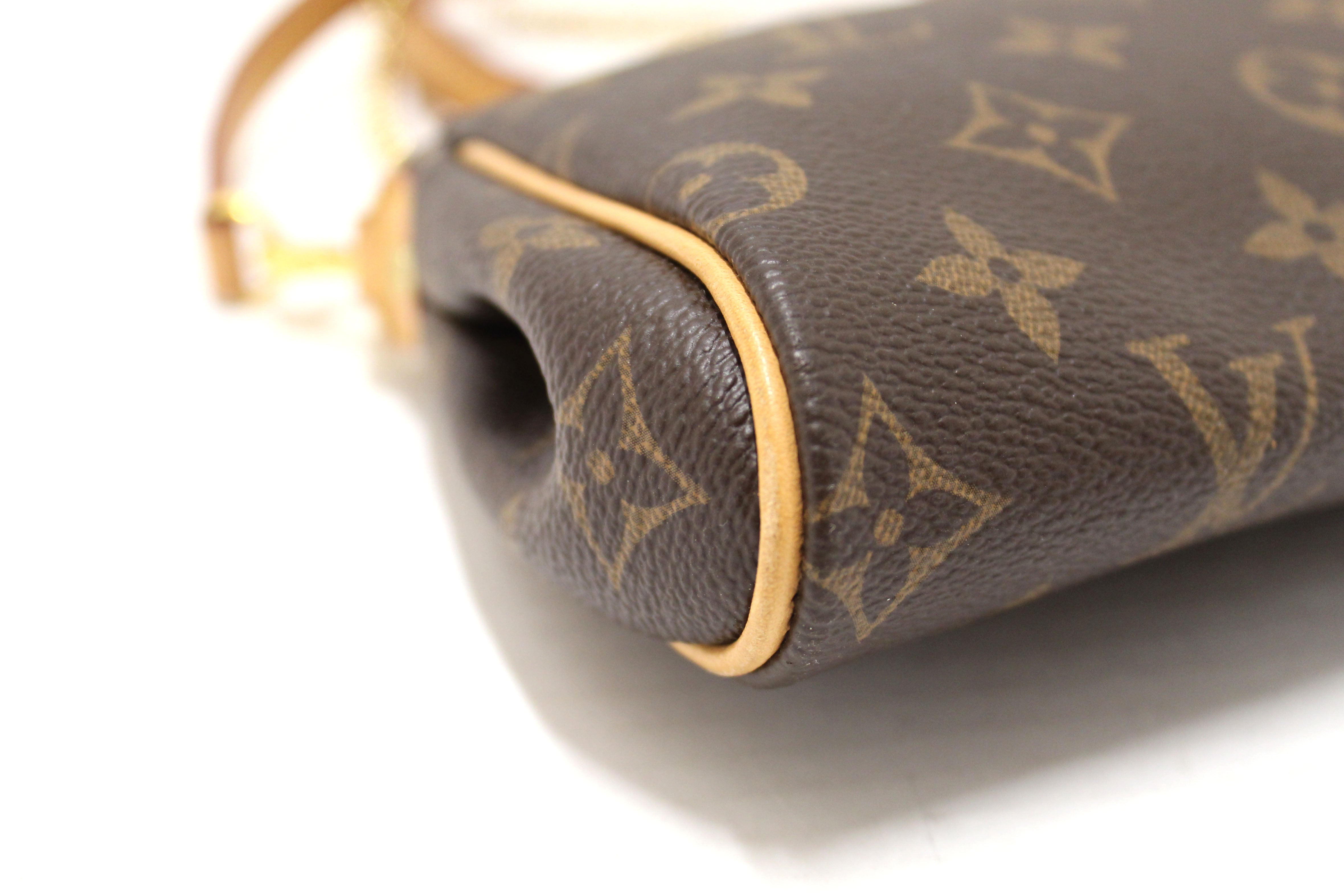 Authentic Louis Vuitton Classic Monogram Eva Clutch Shoulder Bag