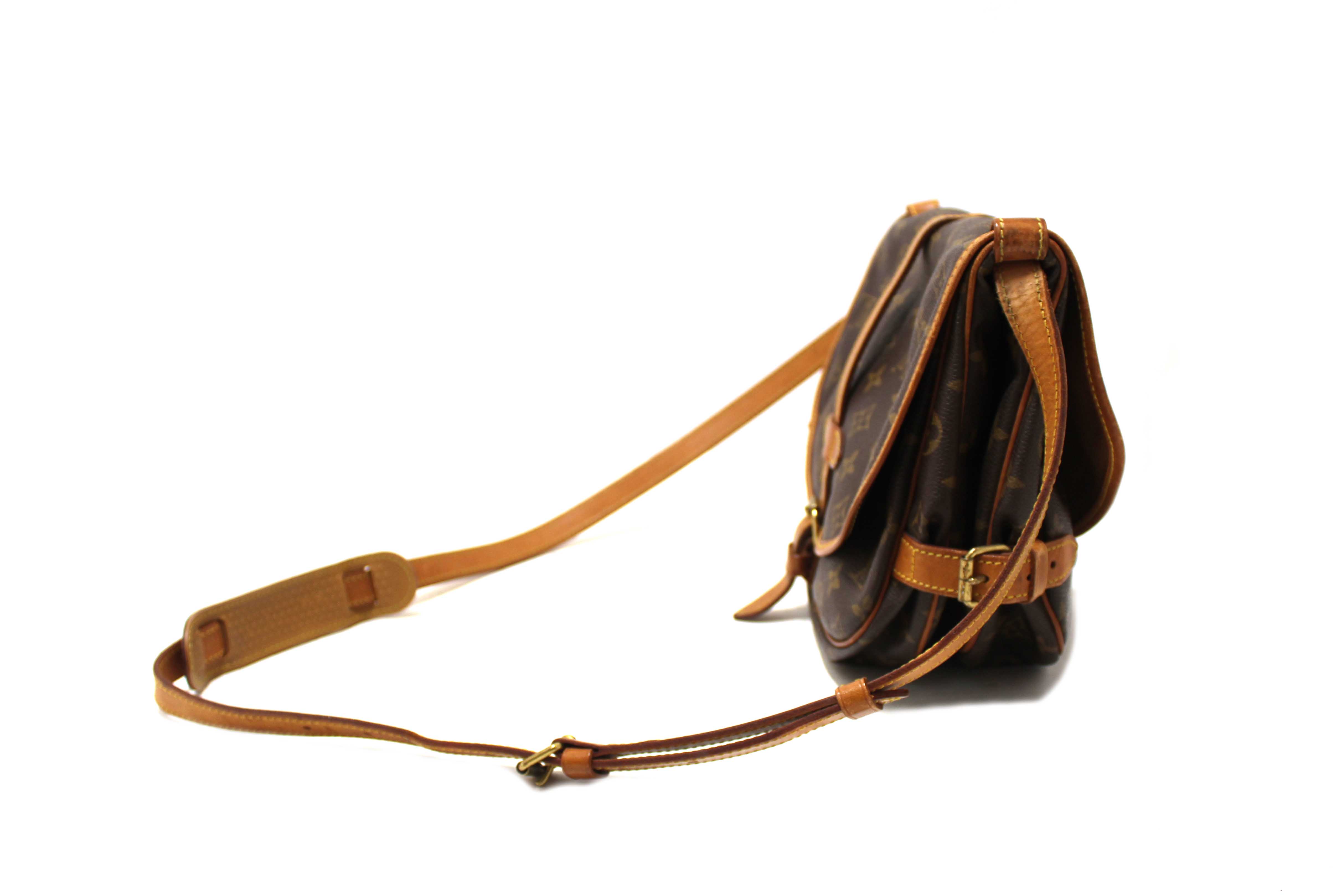 Authentic Louis Vuitton Classic Monogram Canvas Saumur 30 Messenger Bag