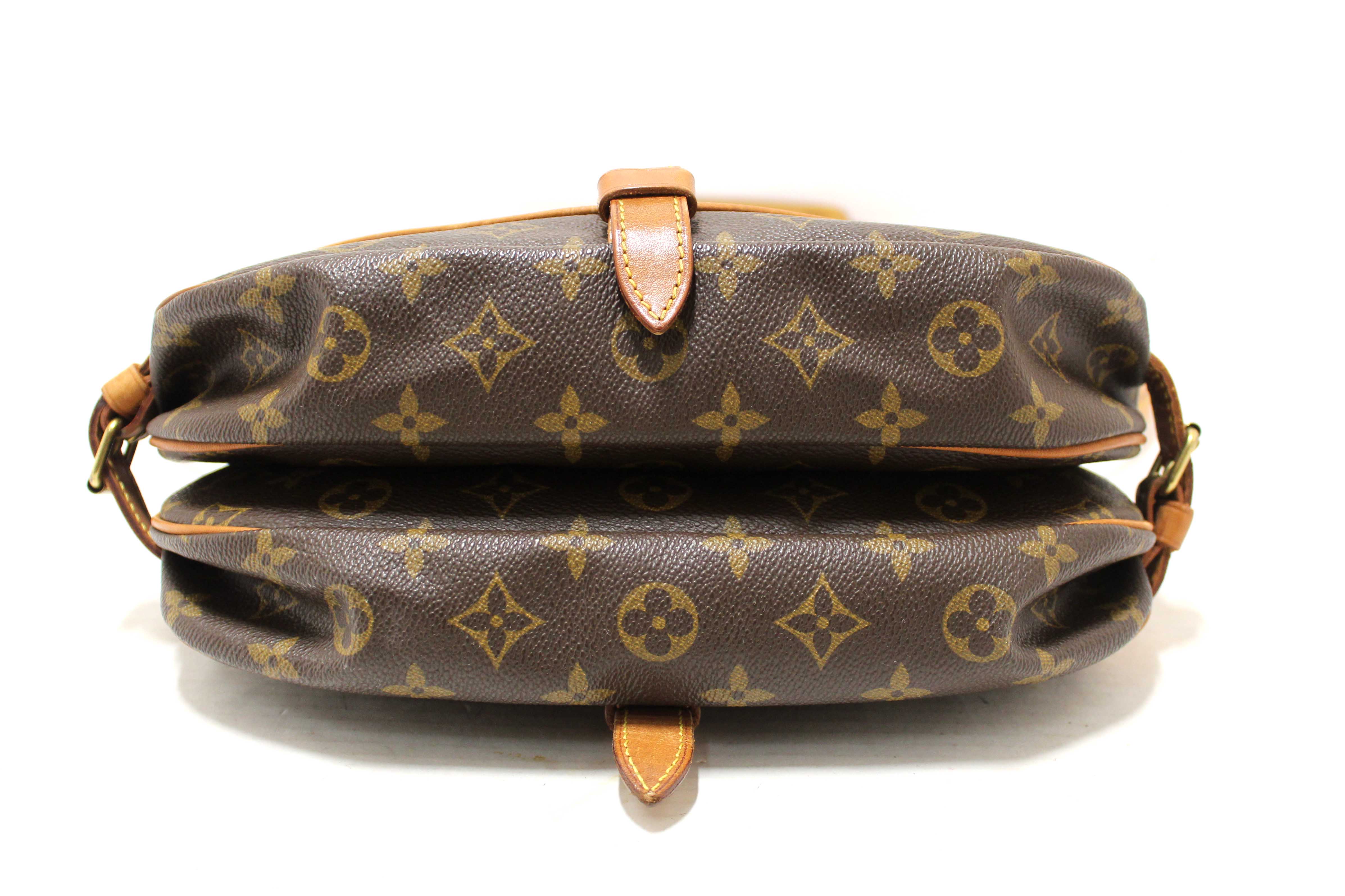 Authentic Louis Vuitton Classic Monogram Canvas Saumur 30 Messenger Bag