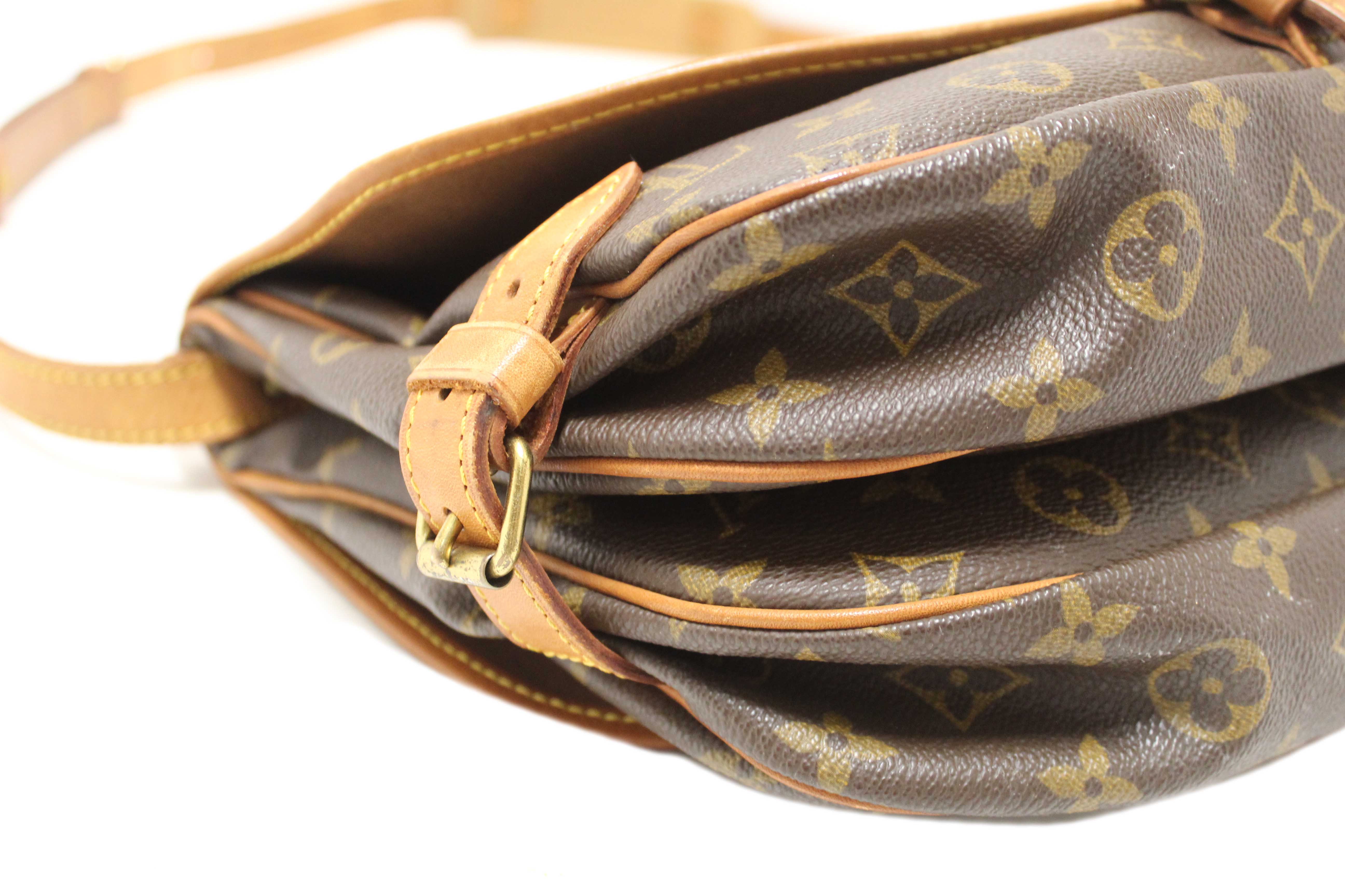Authentic Louis Vuitton Classic Monogram Canvas Saumur 30 Messenger Bag