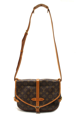 Authentic Louis Vuitton Classic Monogram Canvas Saumur 30 Messenger Bag