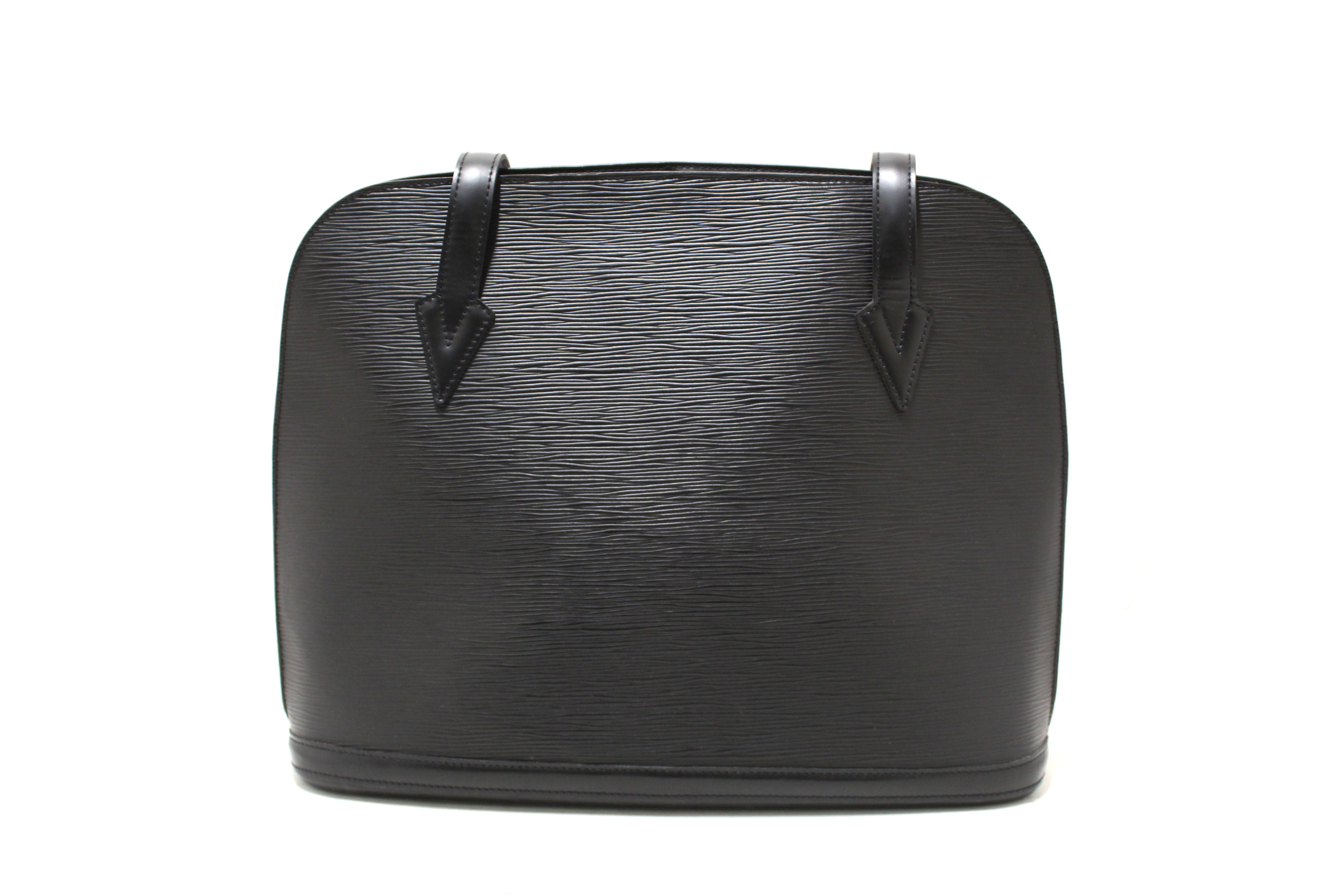 Authentic Louis Vuitton Black Epi Leather Lussac Tote Shoulder Bag