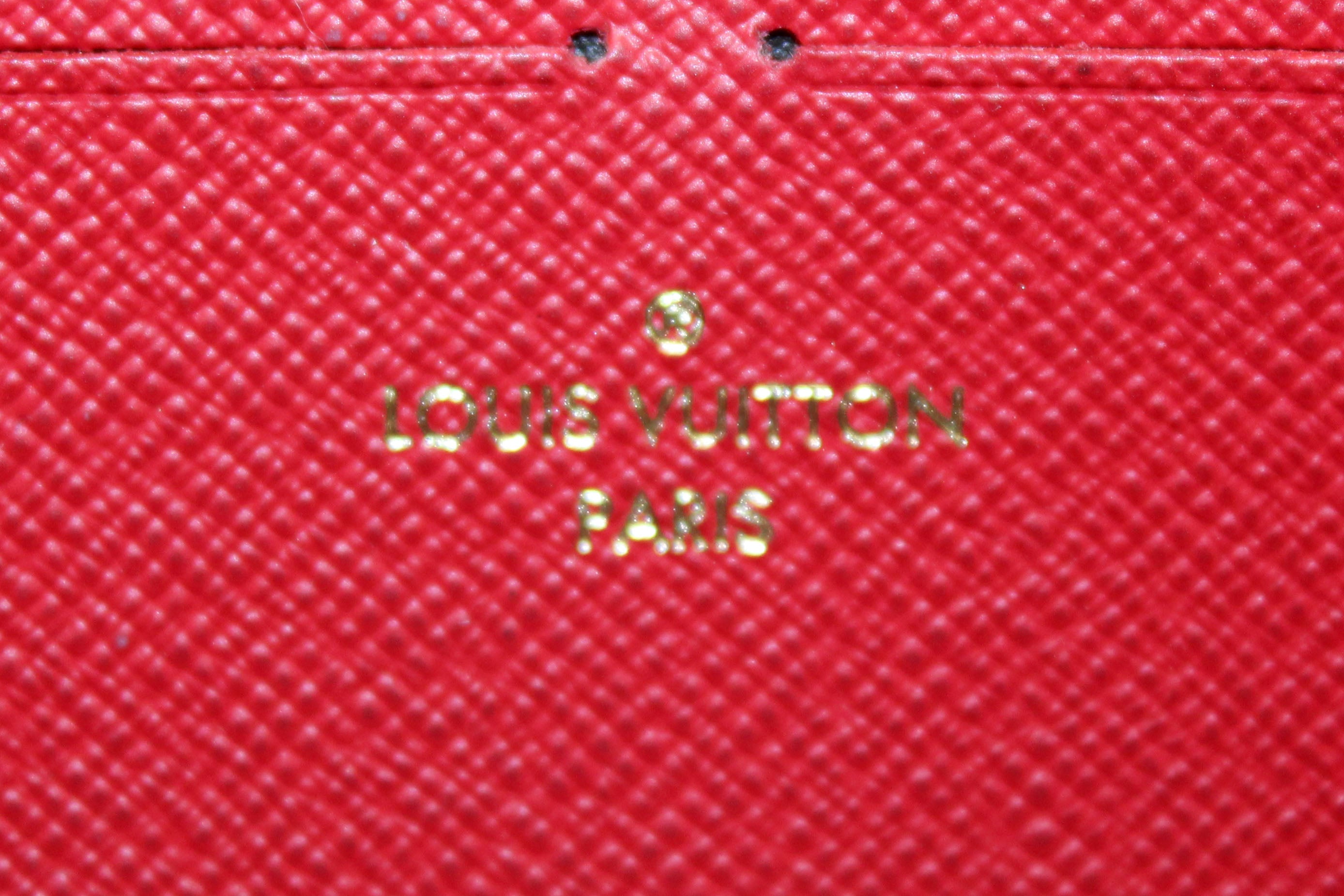 Authentic Louis Vuitton Damier Ebene Canvas Clemence Zippy Wallet
