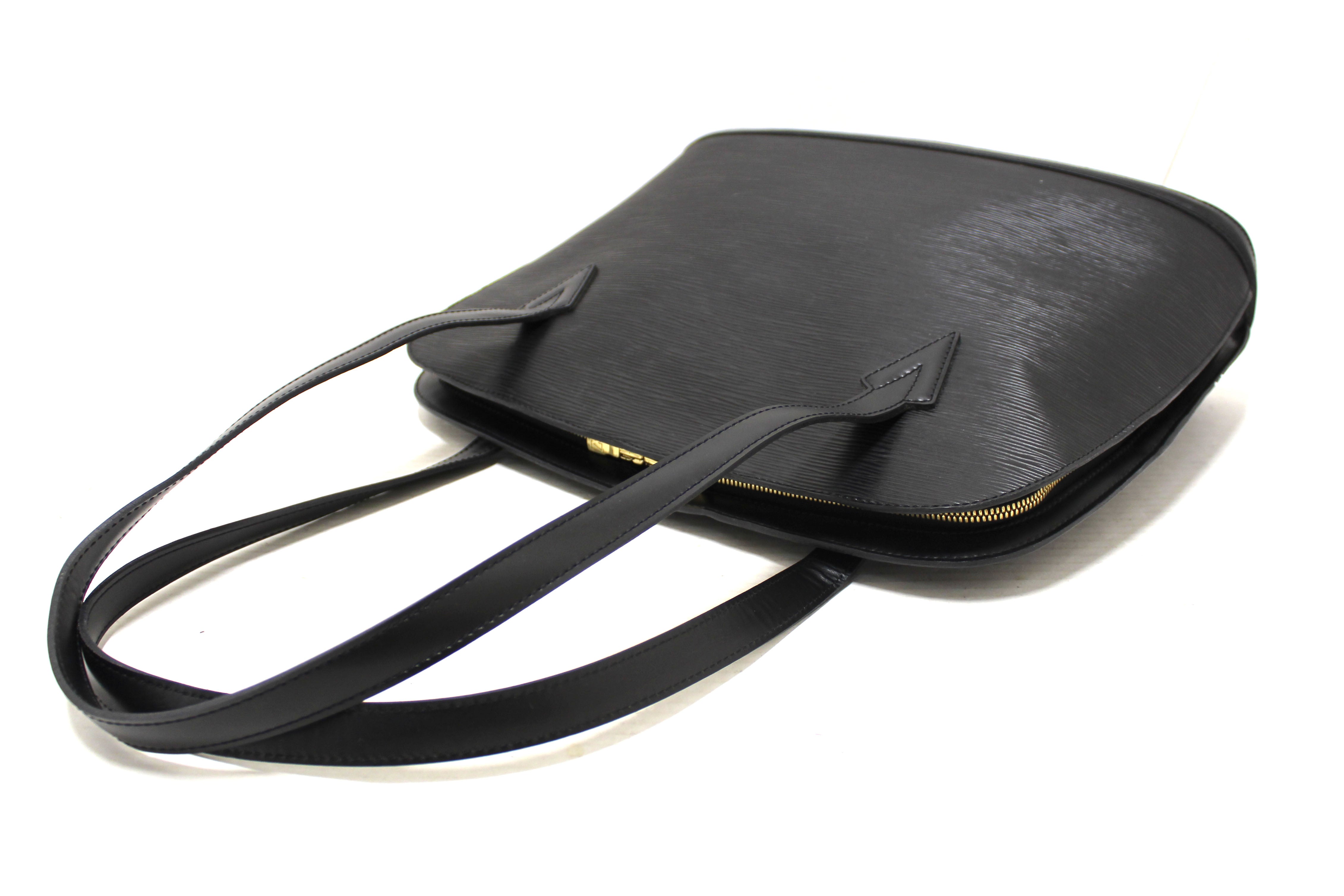 Authentic Louis Vuitton Black Epi Leather Lussac Tote Shoulder Bag
