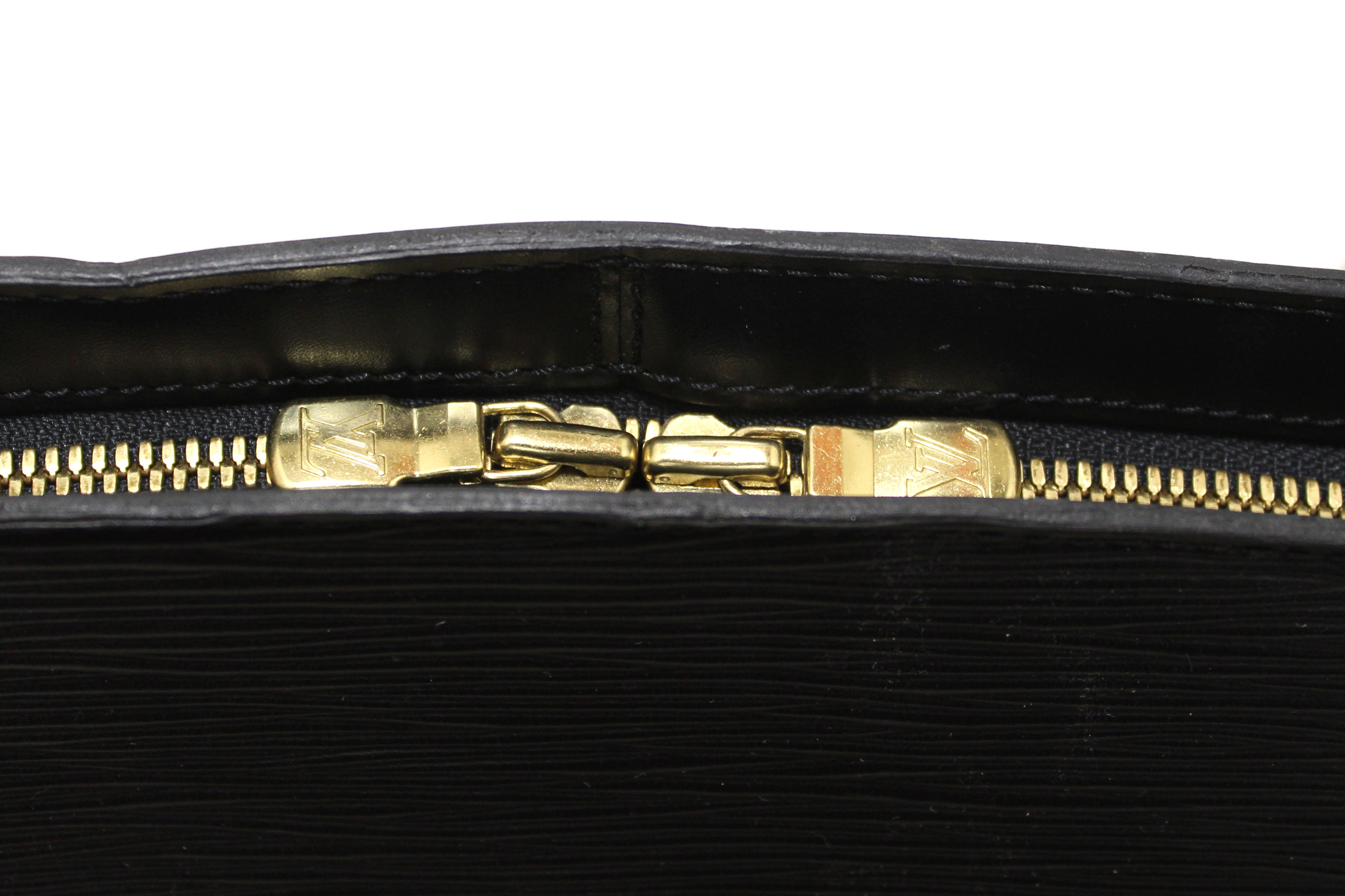 Authentic Louis Vuitton Black Epi Leather Lussac Tote Shoulder Bag