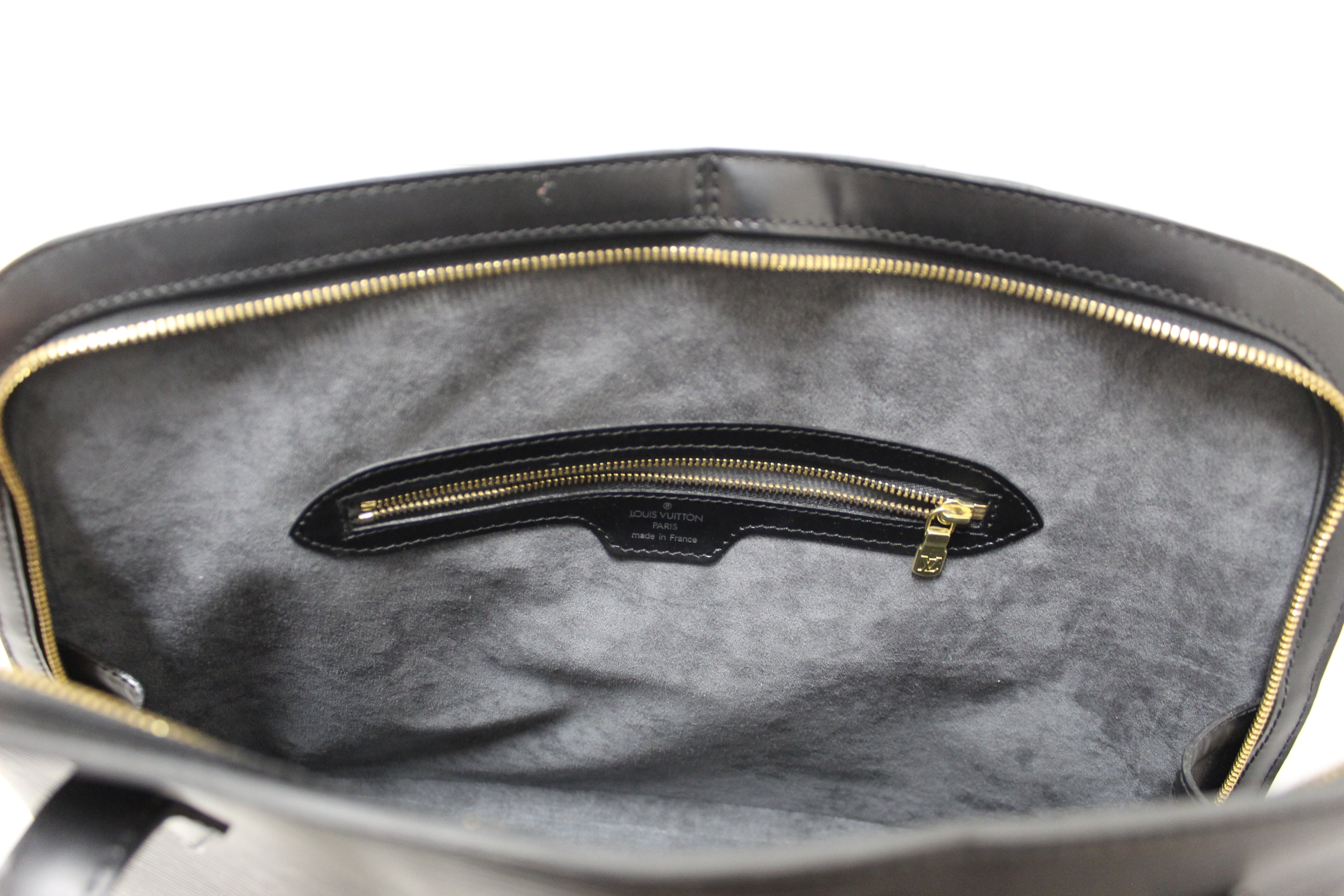Authentic Louis Vuitton Black Epi Leather Lussac Tote Shoulder Bag