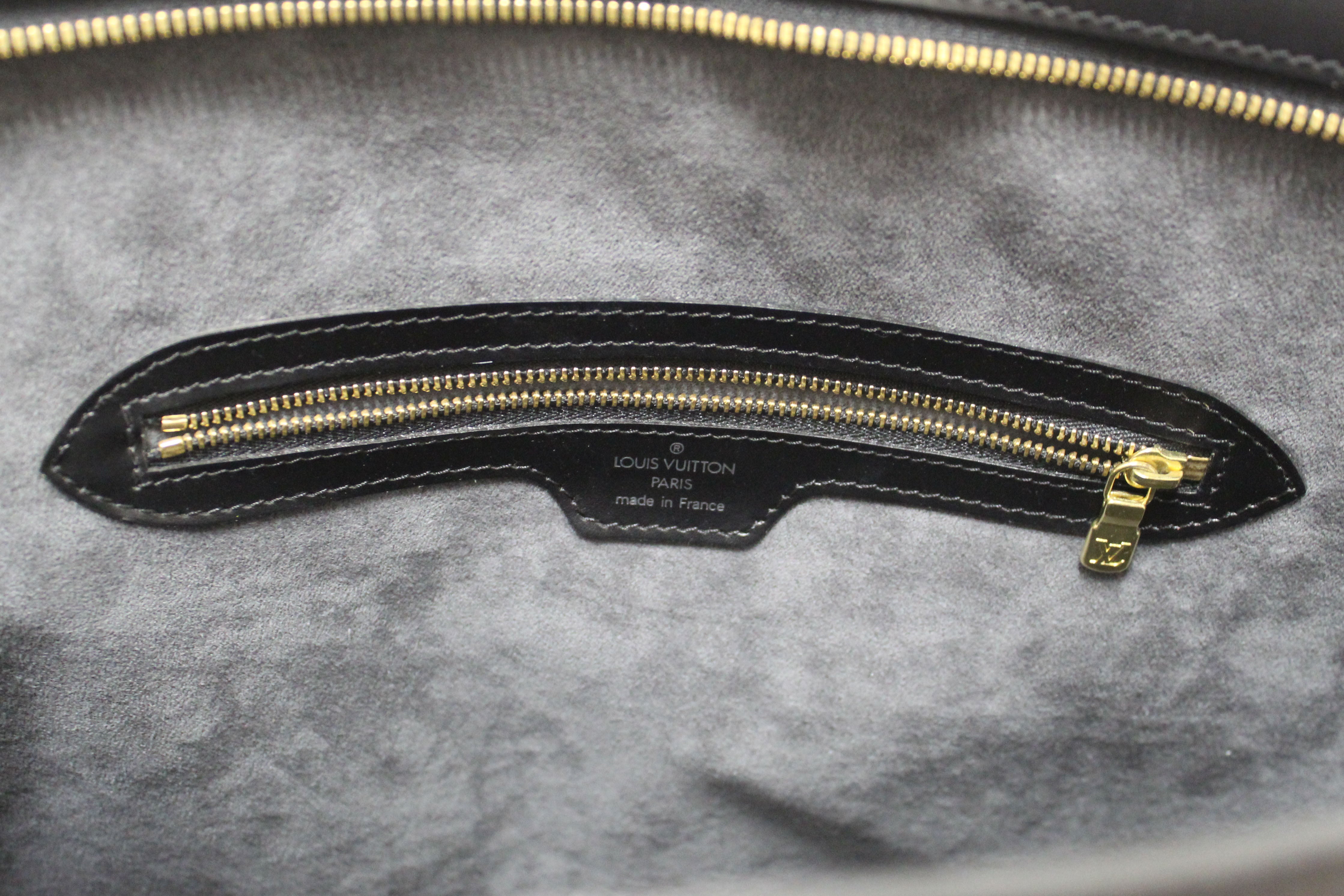 Authentic Louis Vuitton Black Epi Leather Lussac Tote Shoulder Bag