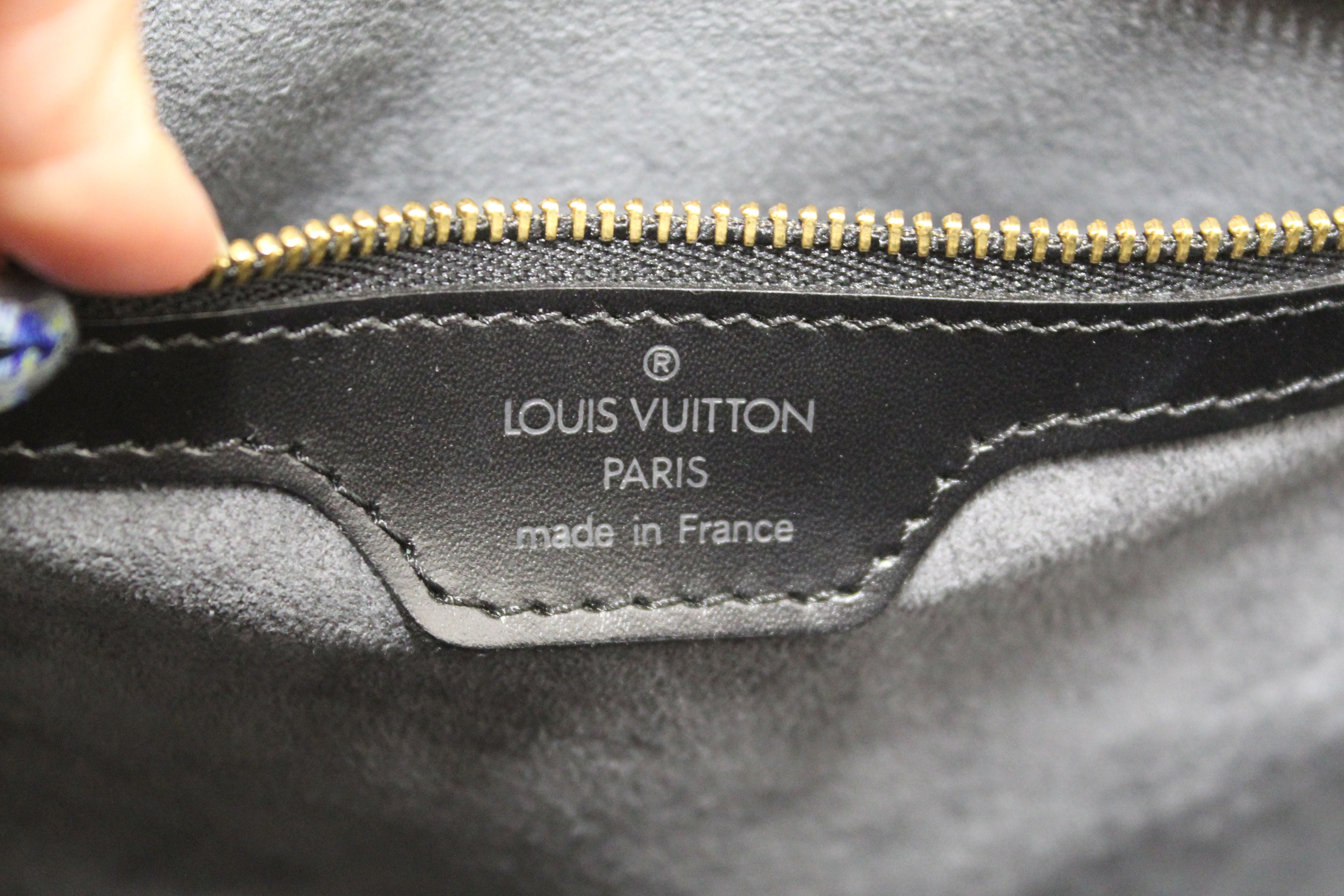 Authentic Louis Vuitton Black Epi Leather Lussac Tote Shoulder Bag