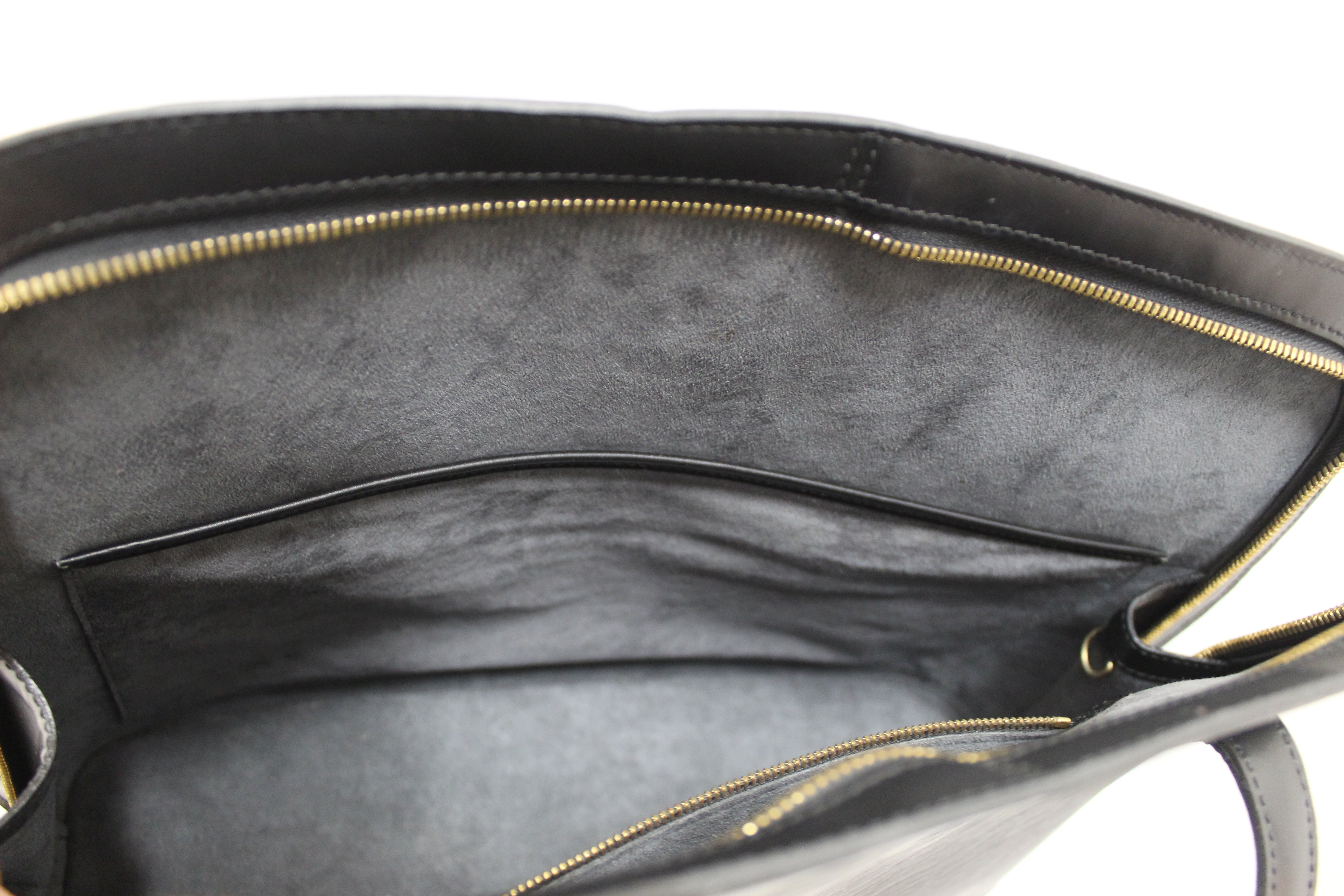 Authentic Louis Vuitton Black Epi Leather Lussac Tote Shoulder Bag