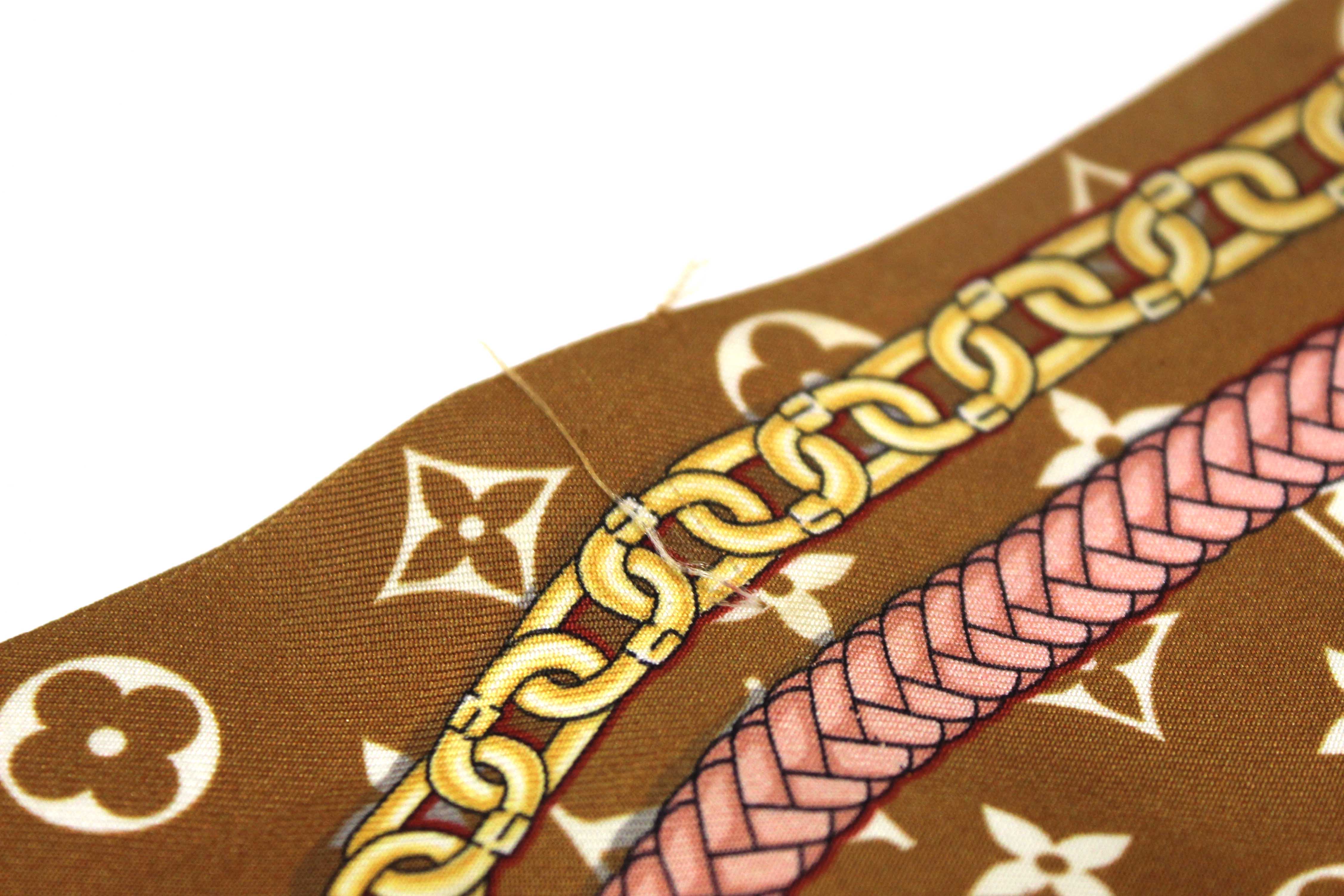 Authentic Louis Vuitton Silk Mix And Straps Bandeau Twilly Bandeau Scarf