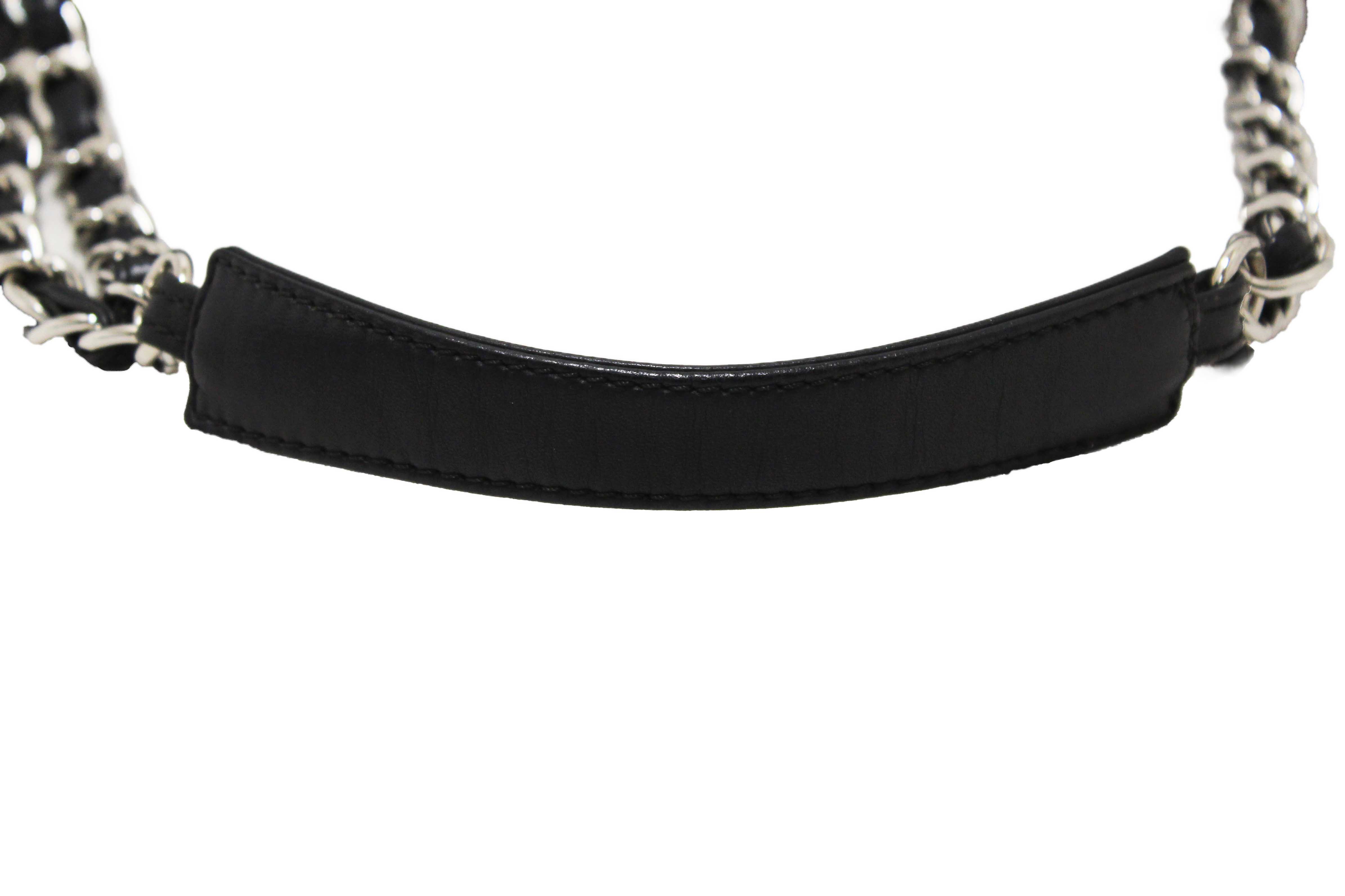 Authentic Chanel Black Quilted Calfskin Leather Expandable Ligne Flap Bag