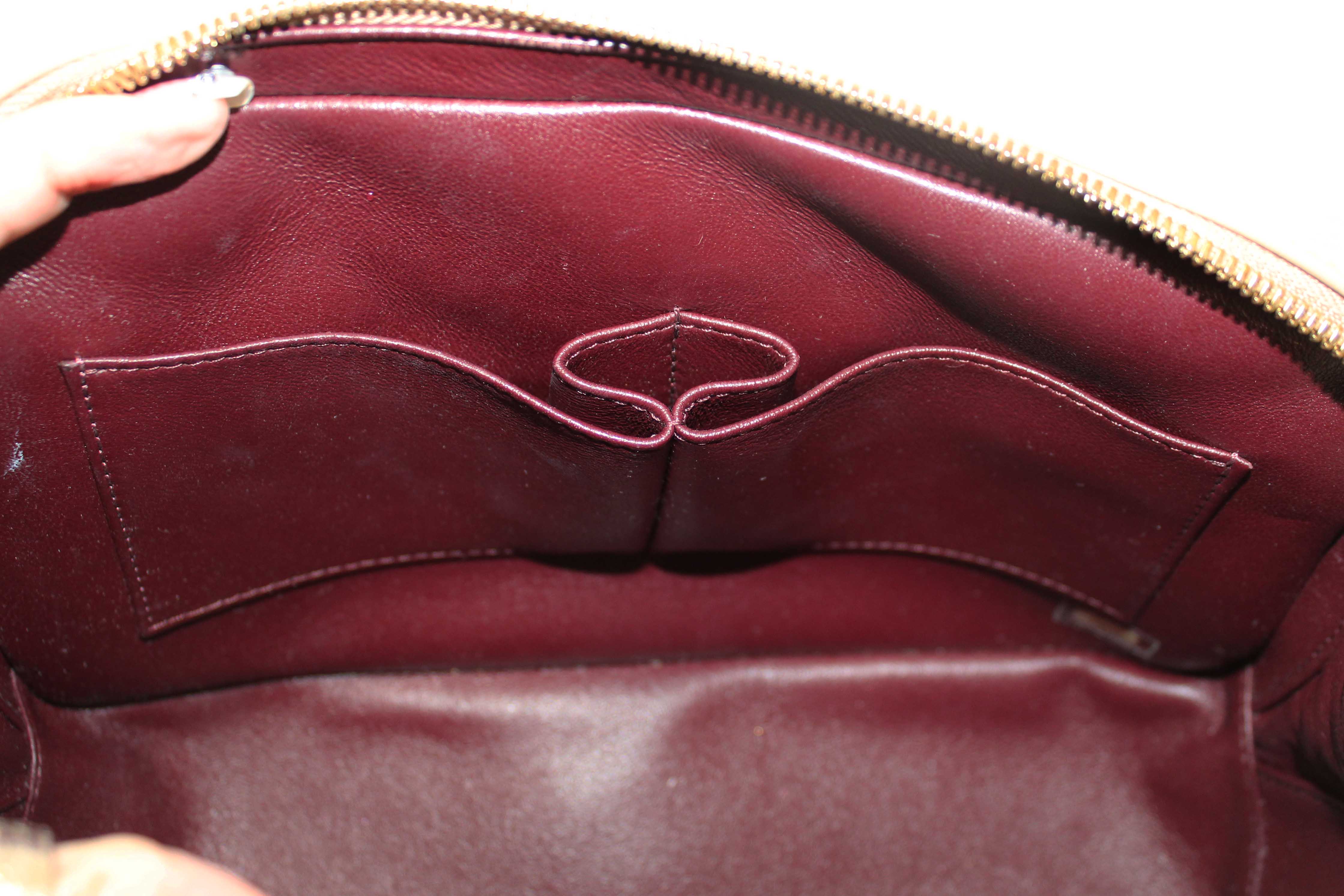 Authentic Chanel Beige Lambskin Quilted Medium Trendy CC Bowling Bag