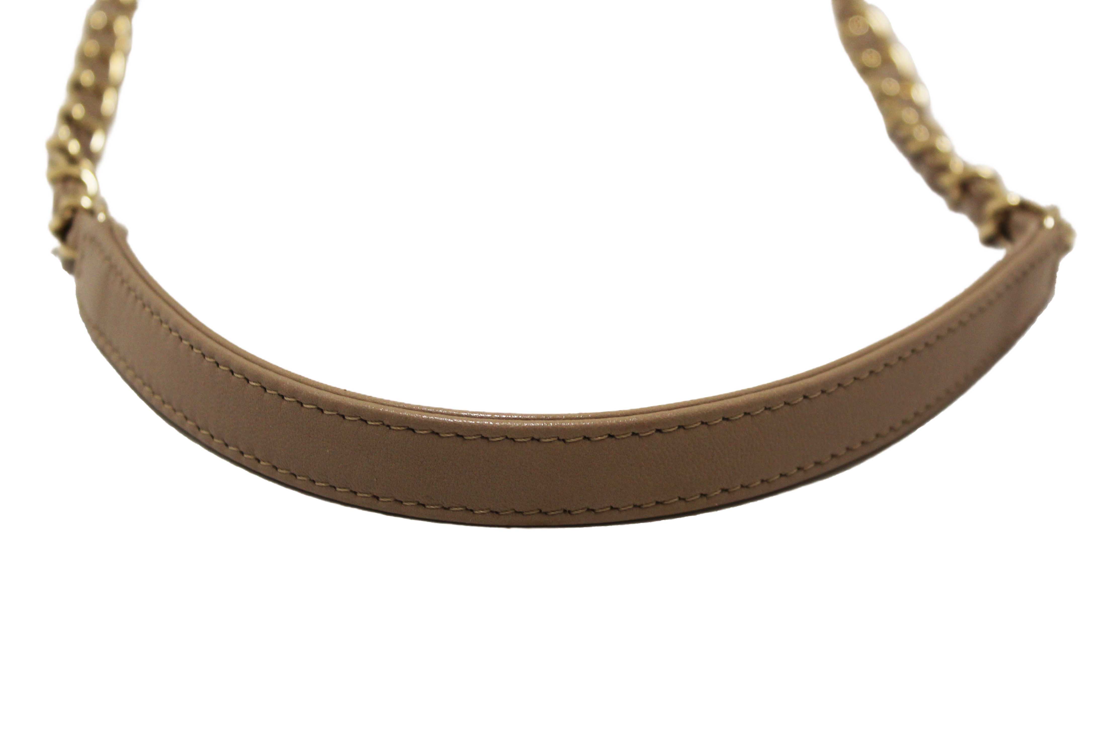 Authentic Chanel Beige Lambskin Quilted Medium Trendy CC Bowling Bag