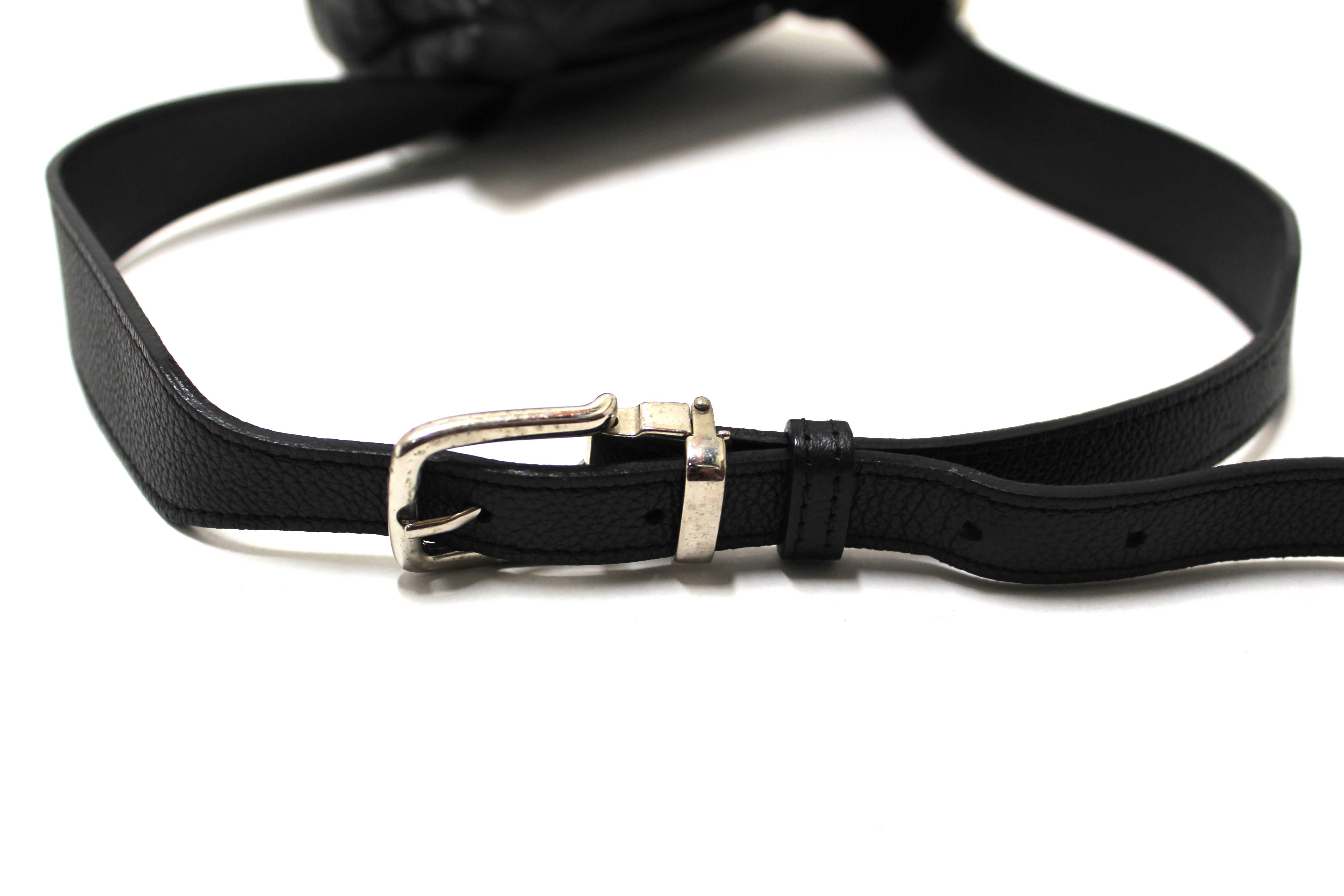 Authentic Chanel Black Small Quilted Caviar Leather Waistbag