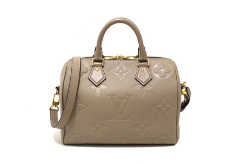 Authentic Louis Vuitton Turtledove Empreinte Leather Speedy 25 Bandouliere Crossbody Bag
