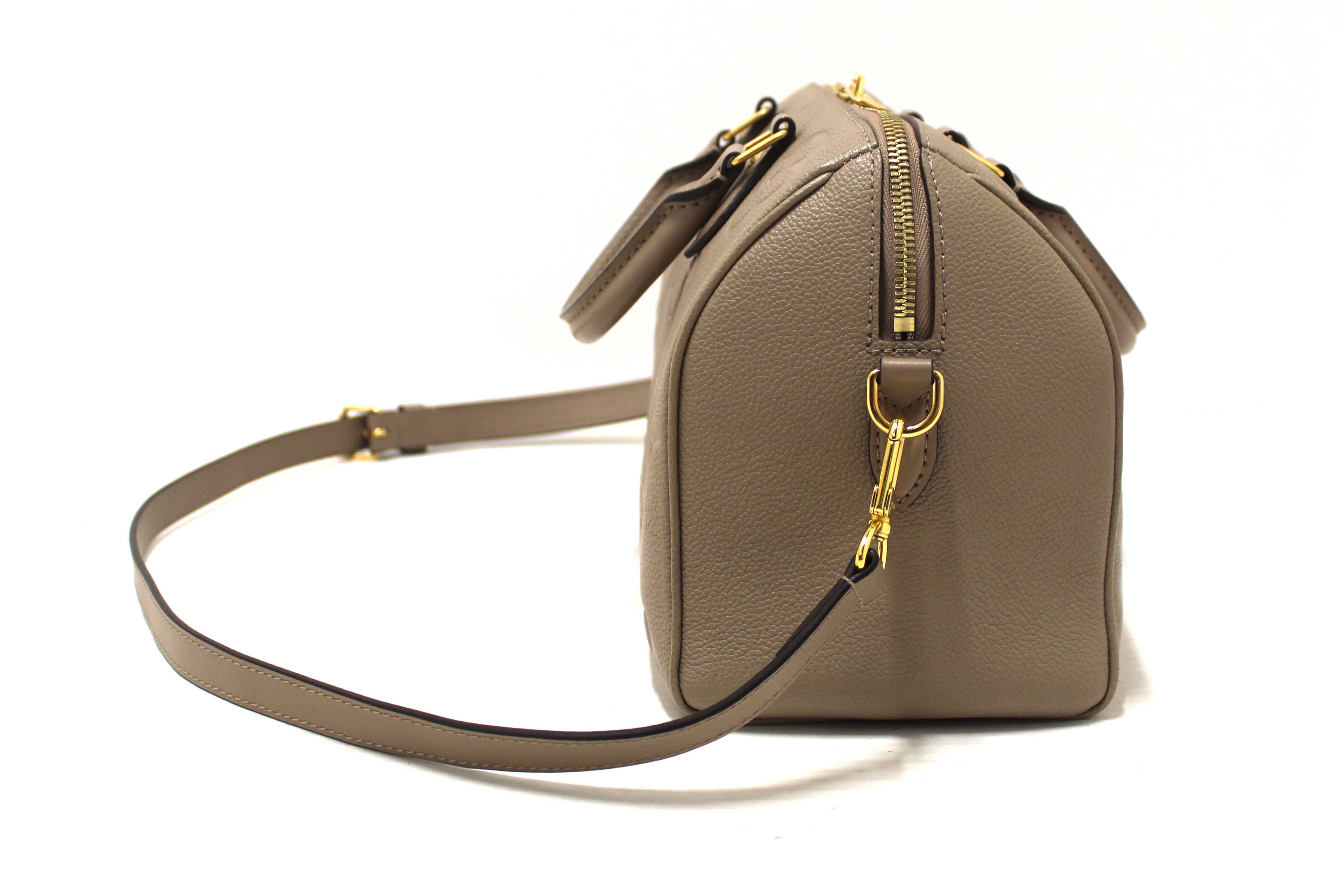 Authentic Louis Vuitton Turtledove Empreinte Leather Speedy 25 Bandouliere Crossbody Bag
