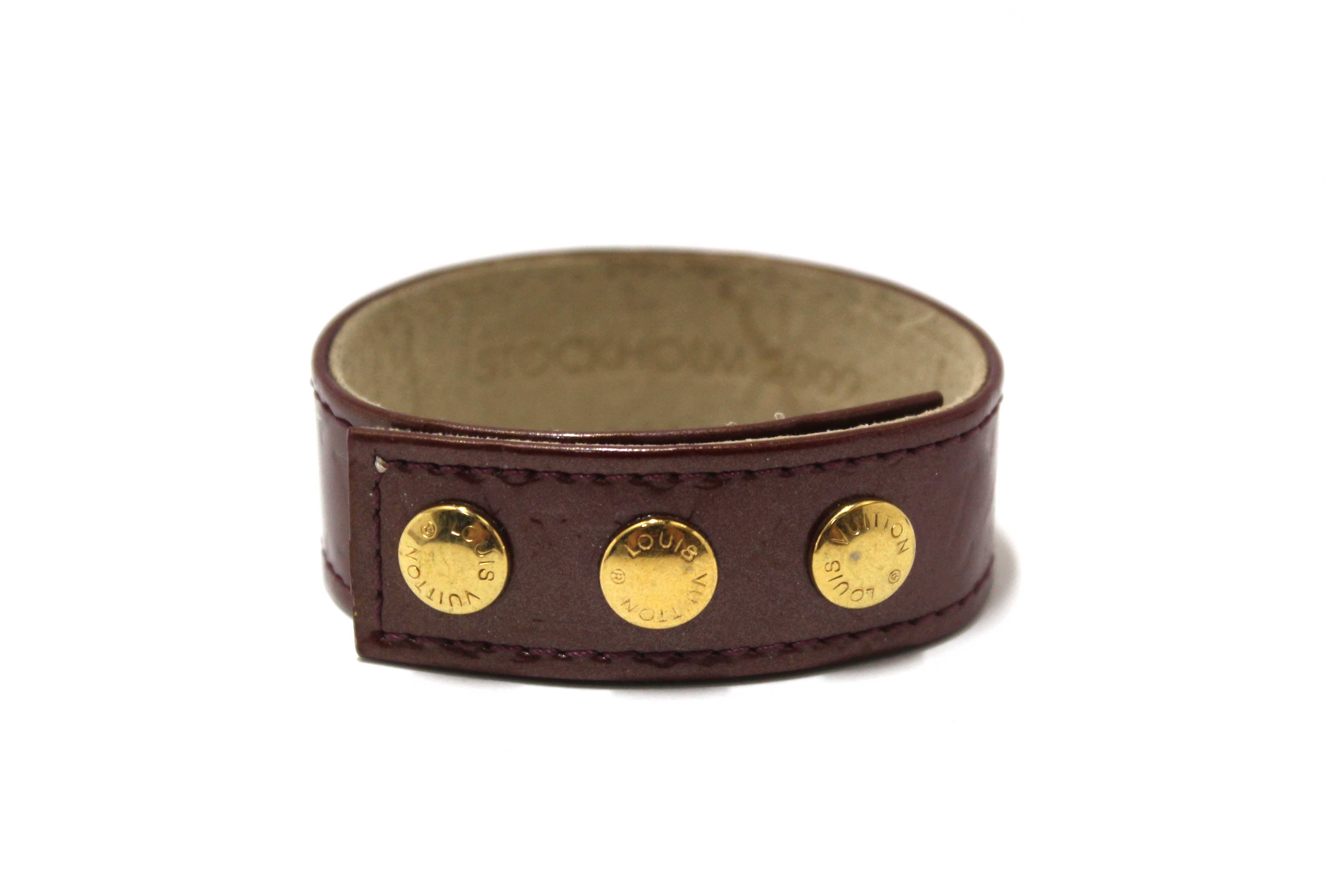 Authentic Louis Vuitton Burgandy Vernis Leather VIP Snap Bracelet Stockholm 2009