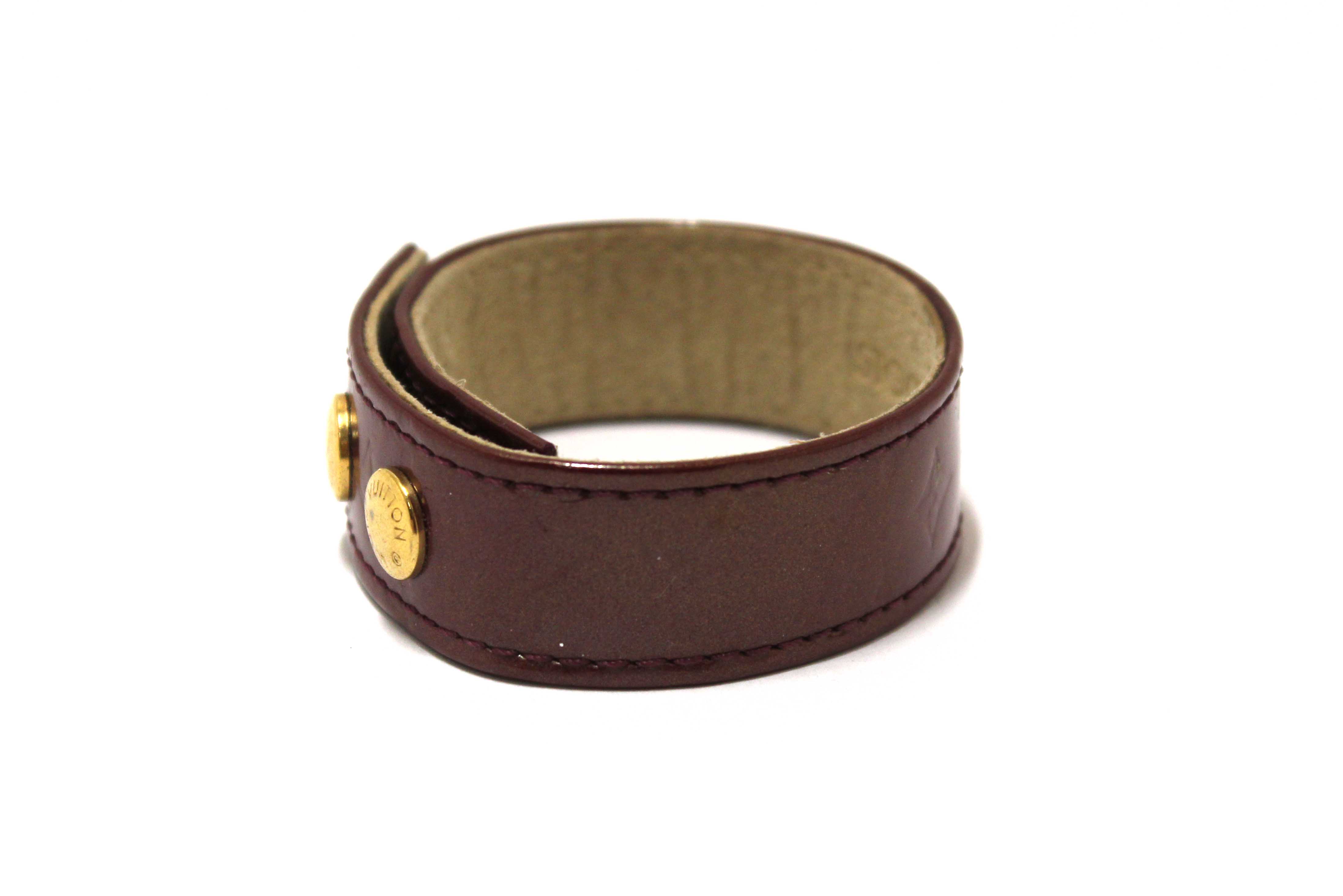 Authentic Louis Vuitton Burgandy Vernis Leather VIP Snap Bracelet Stockholm 2009